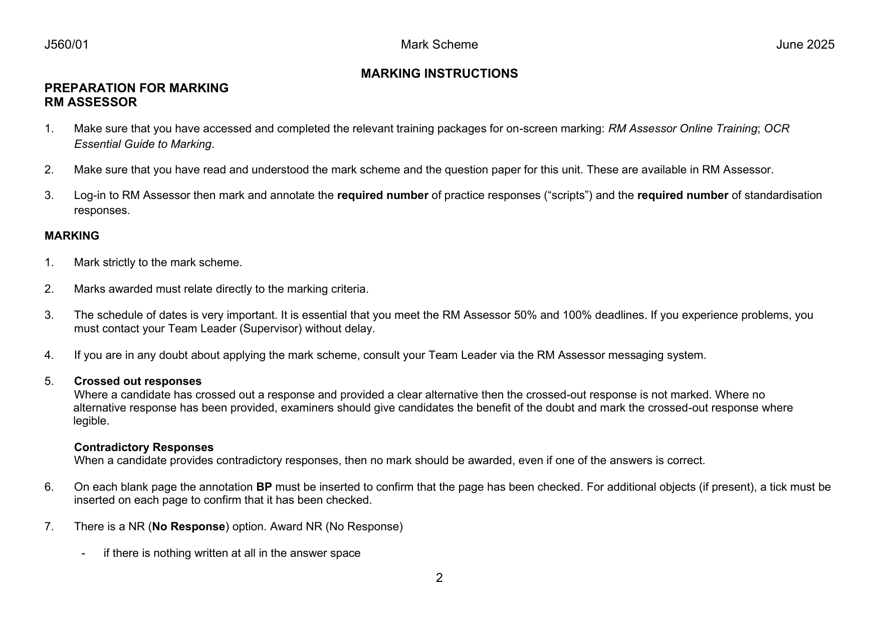 OCR GCSE Maths Paper 1 2025 Mark Scheme PDF IMG-3