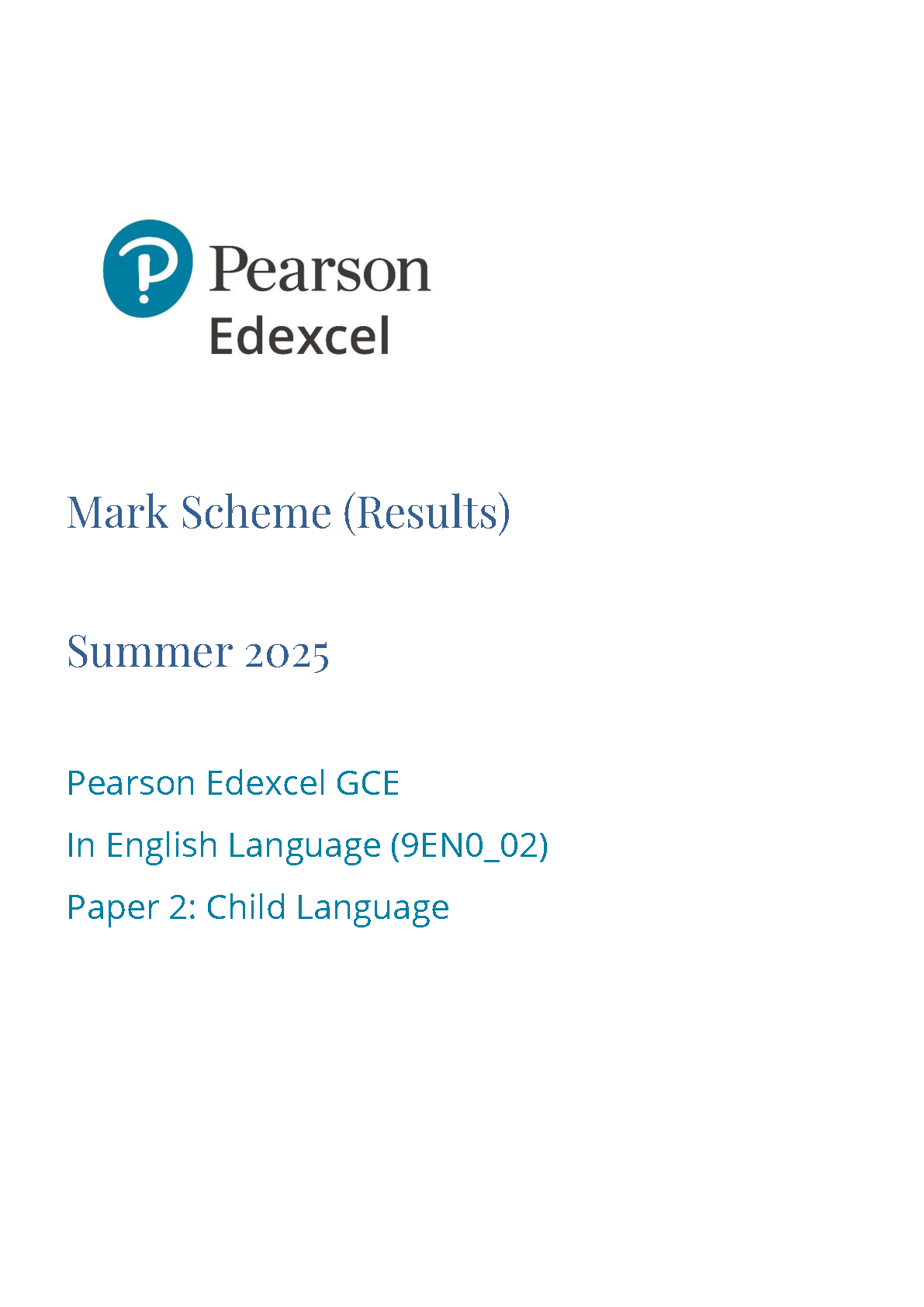 Pearson Edexcel A Level English Language Paper 2 2025 Ms IMG-1