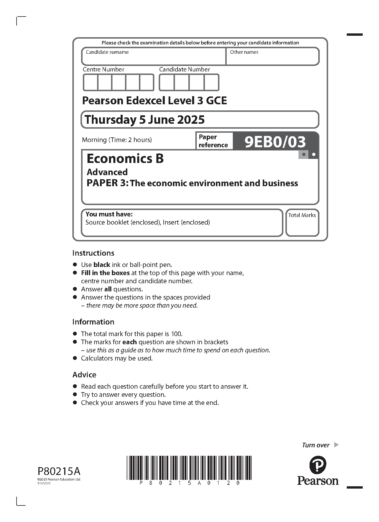 Pearson Edexcel A Level Economics B Paper 3 2025 QP IMG-1