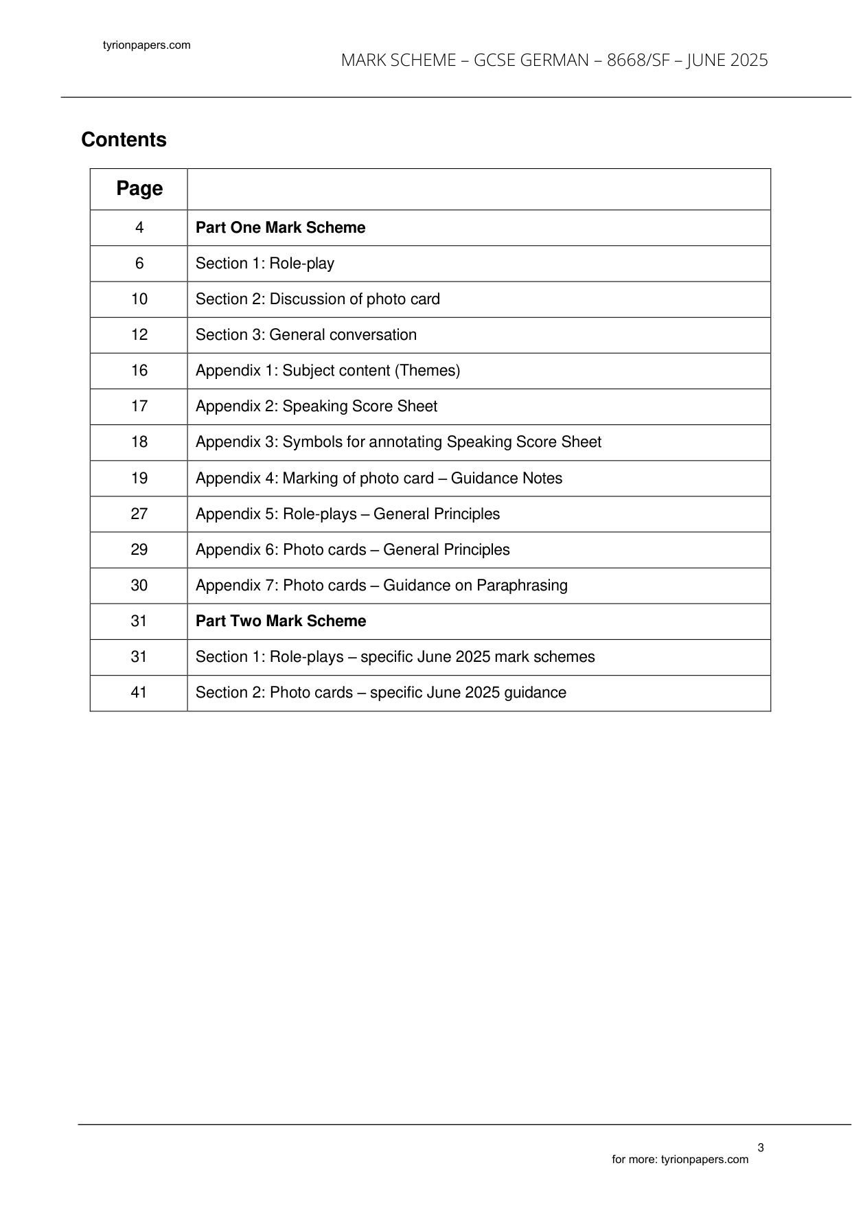 AQA GCSE German Paper 2F 2025 Speaking Mark Scheme IMG-3