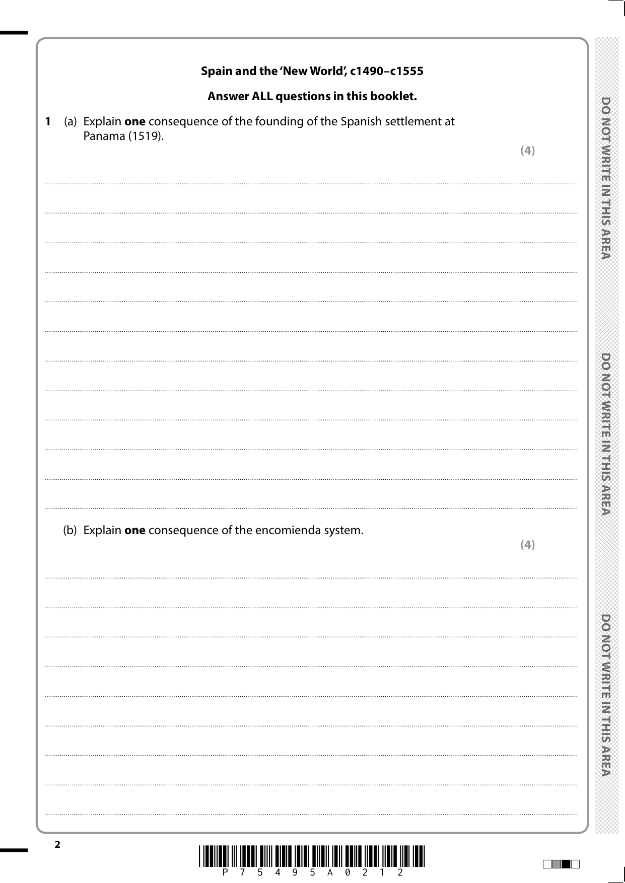 Pearson Edexcel GCSE History Paper P1 2025 Question Paper