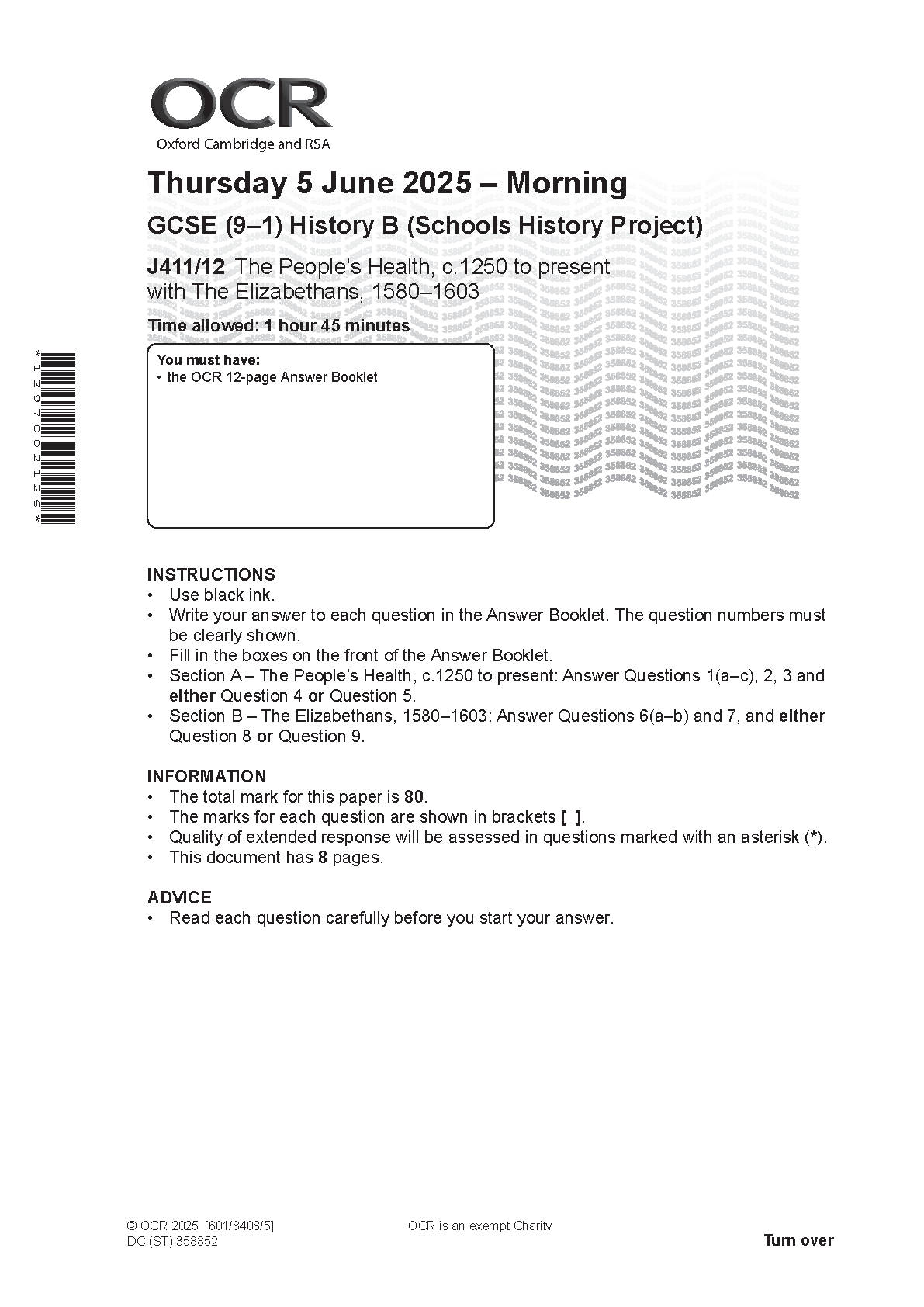 OCR GCSE History Paper 12 2025 Mark Scheme IMG-1