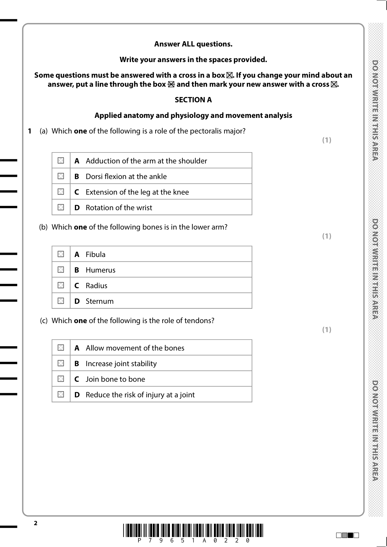 Pearson Edexcel GCSE Physical Education Paper 1 2025 QP PDF
