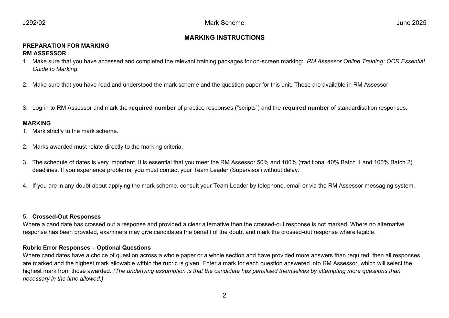 OCR GCSE Classical Greek Paper 2 2025 Mark Scheme IMG-3
