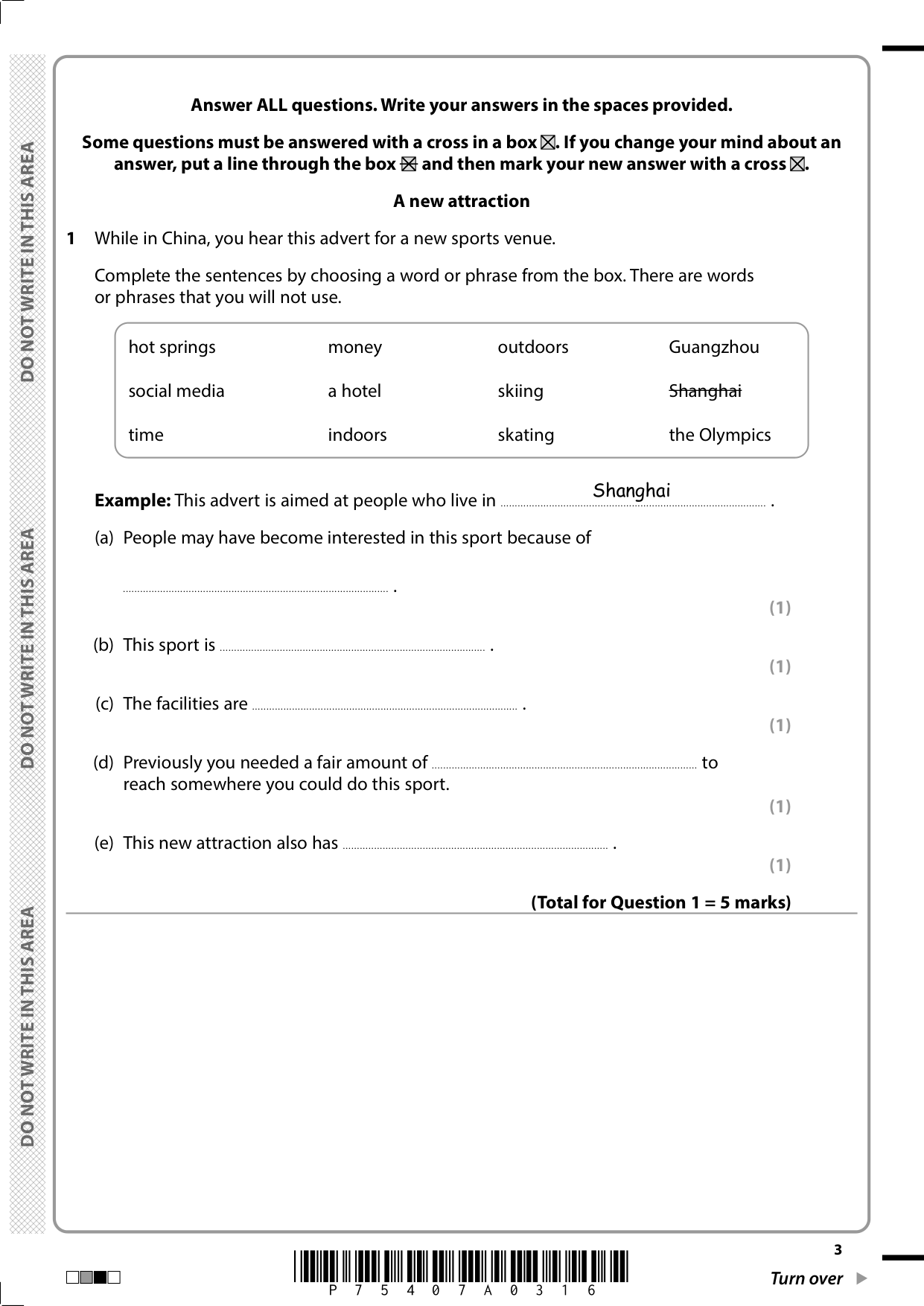 Pearson Edexcel GCSE Chinese Paper 1H 2025 Question Paper IMG-3