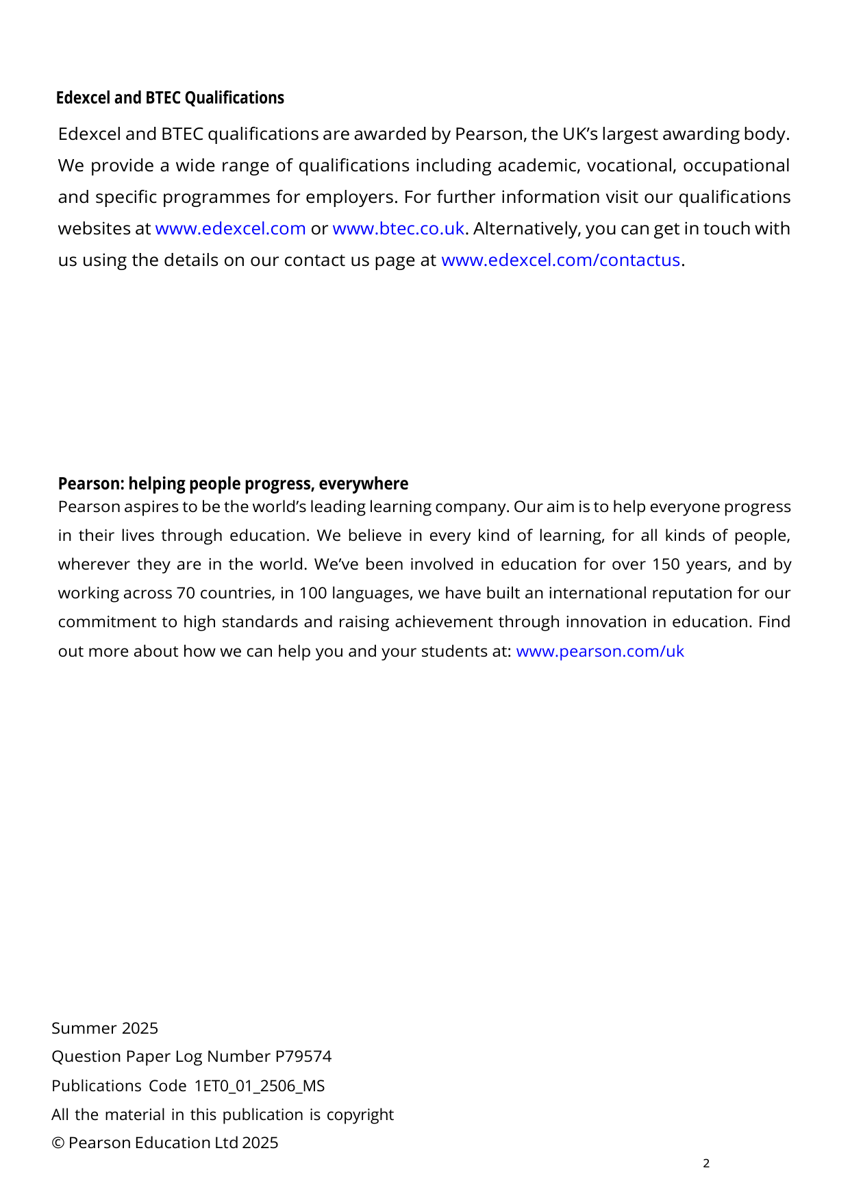 Pearson Edexcel GCSE English Literature Paper 1 2025 MS PDF