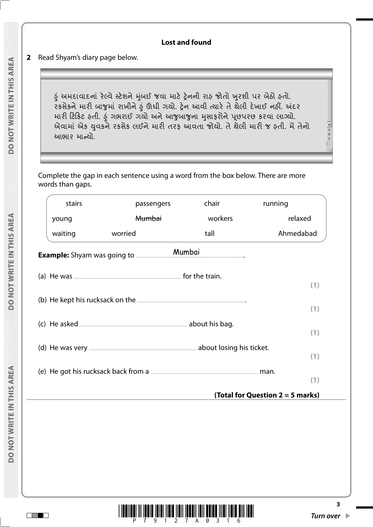 Pearson Edexcel GCSE Gujarati Paper 3F 2025 Question Paper IMG-3