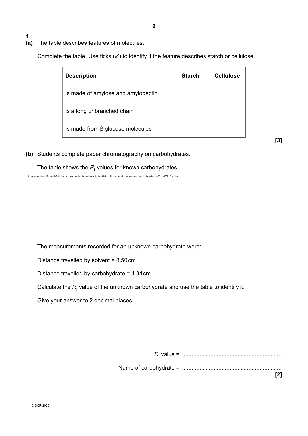 OCR AS Level Biology A Paper 2 2025 Question Paper