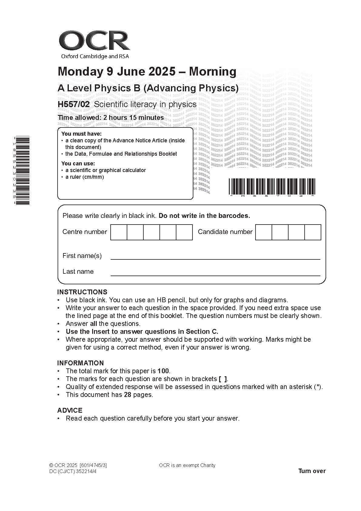 OCR A Level Physics B Paper 2 2025 Question Paper IMG-1