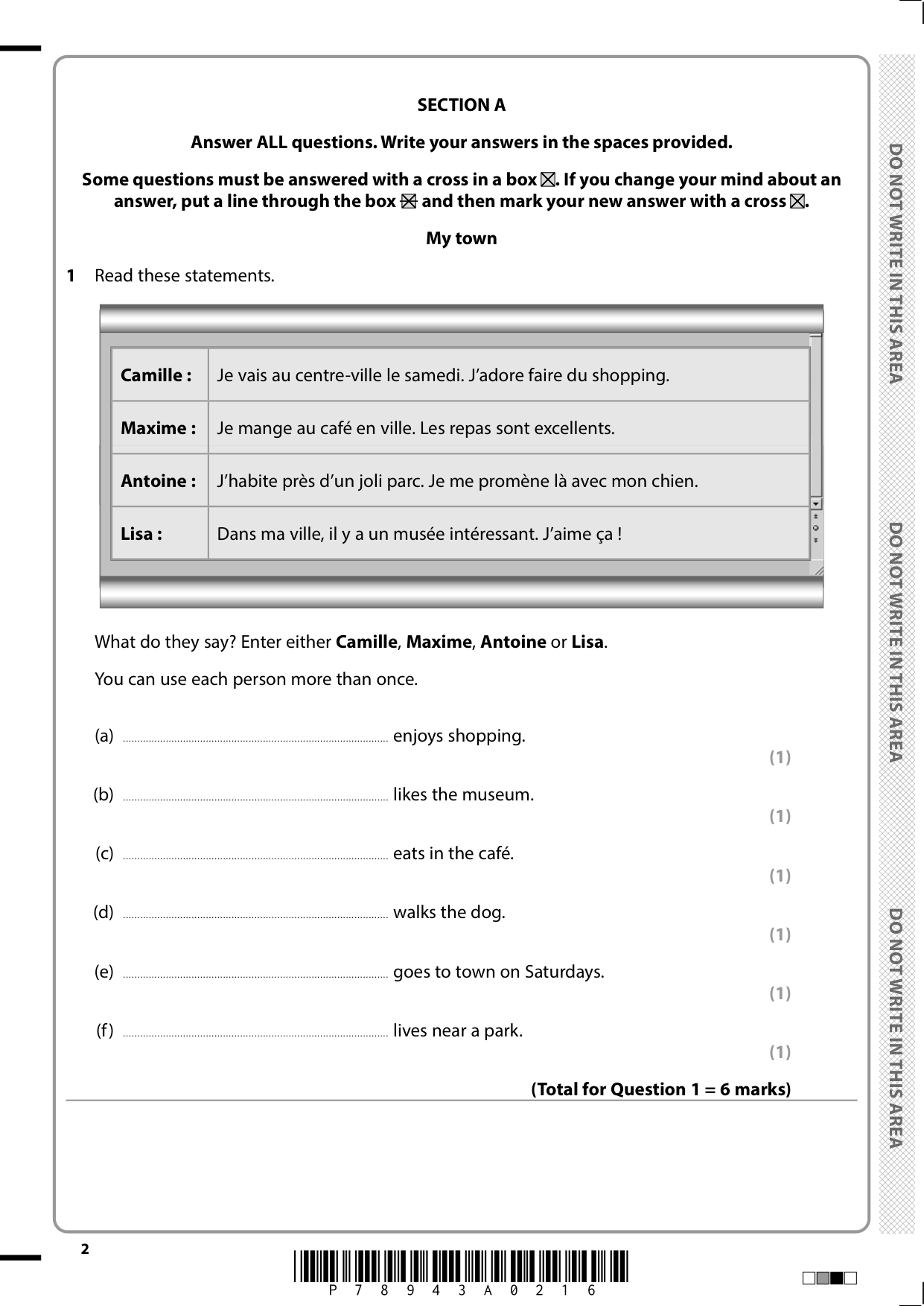 Edexcel GCSE French Paper 3F 2025 Question Paper PDF