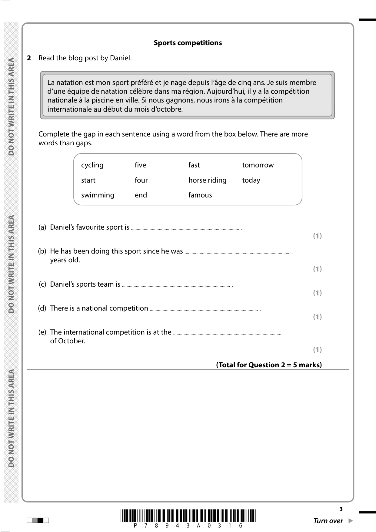 Edexcel GCSE French Paper 3F 2025 Question Paper PDF IMG-3