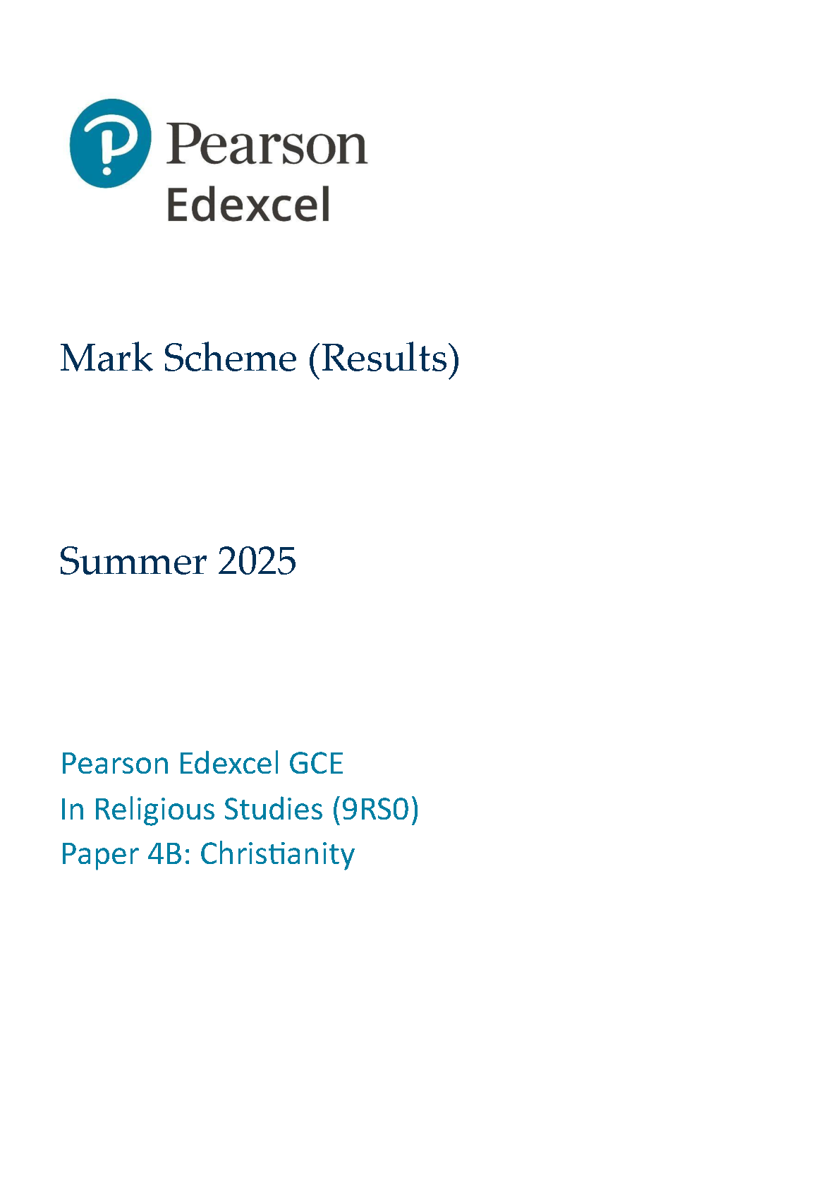 Pearson Edexcel A Level Religious Studies Paper 4B 2025 Ms IMG-1
