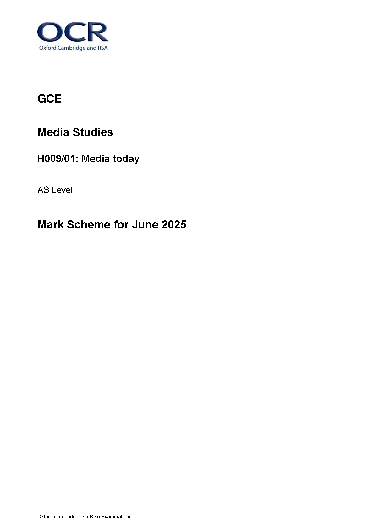 OCR AS Media Studies Paper 1 2025 Mark Scheme IMG-1