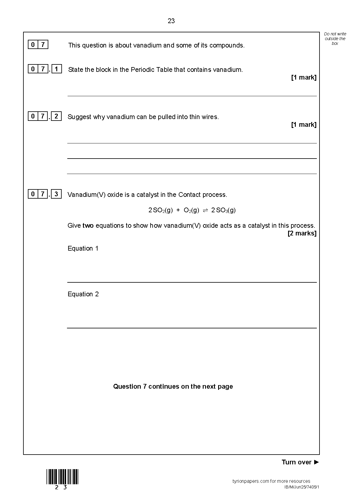 AQA A Level Chemistry Paper 1 2025 Question Paper PDF IMG-1