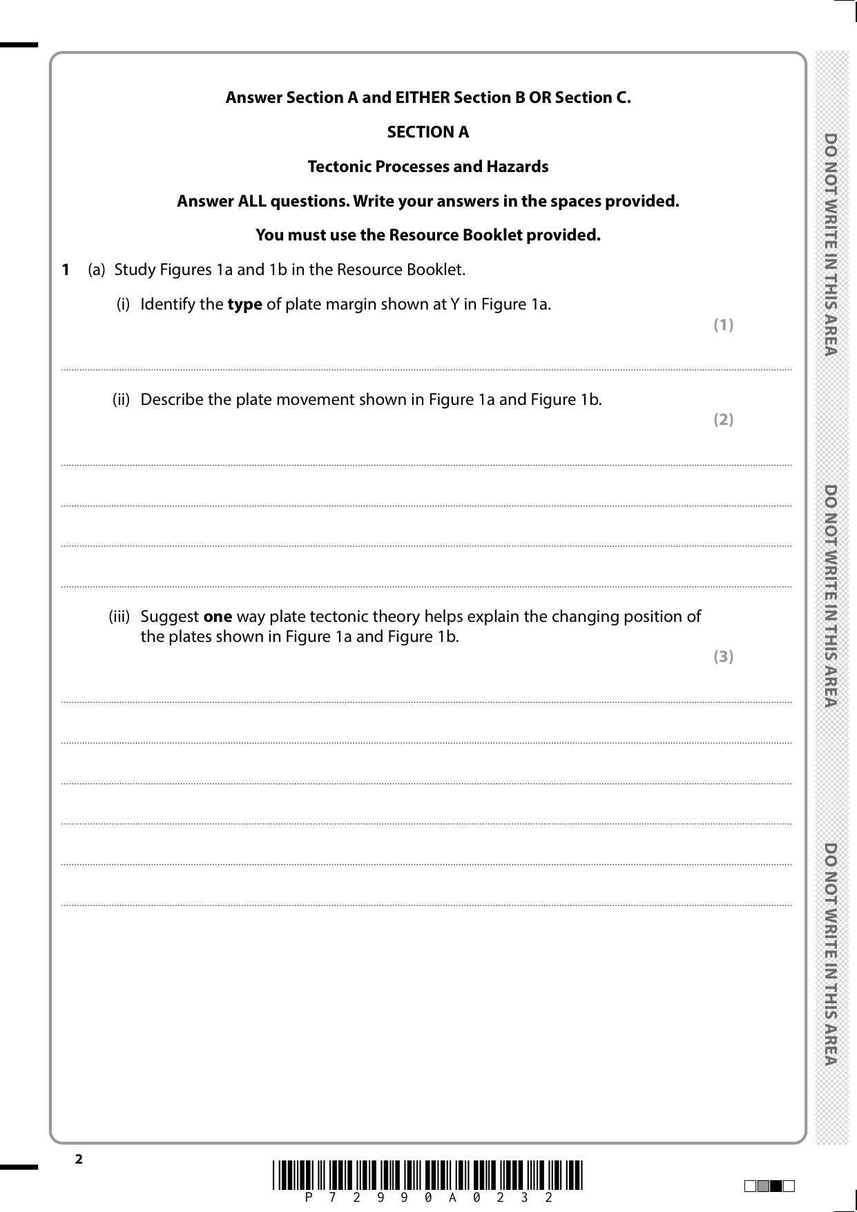 Pearson Edexcel AS Geography 2025 Paper 1 Question Paper PDF