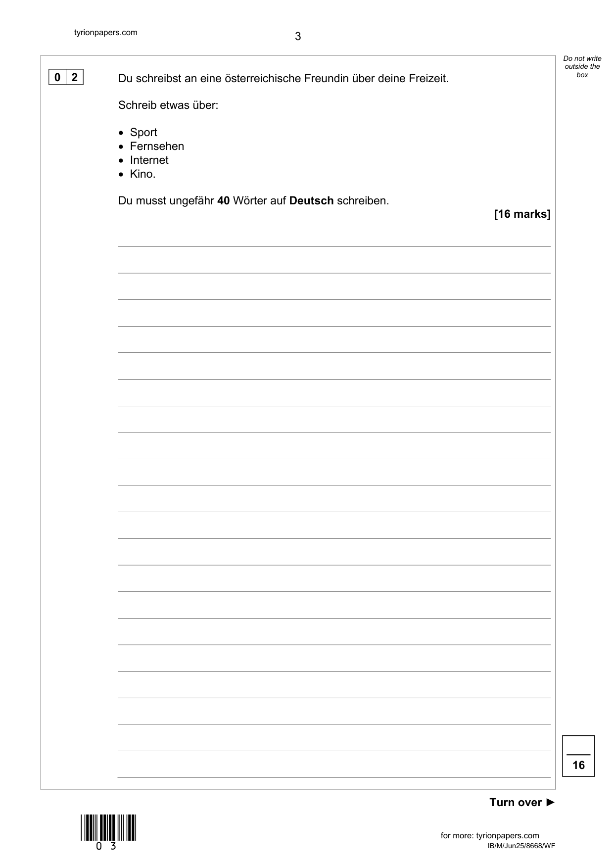 AQA GCSE German Paper 4F 2025 Writing QP IMG-3