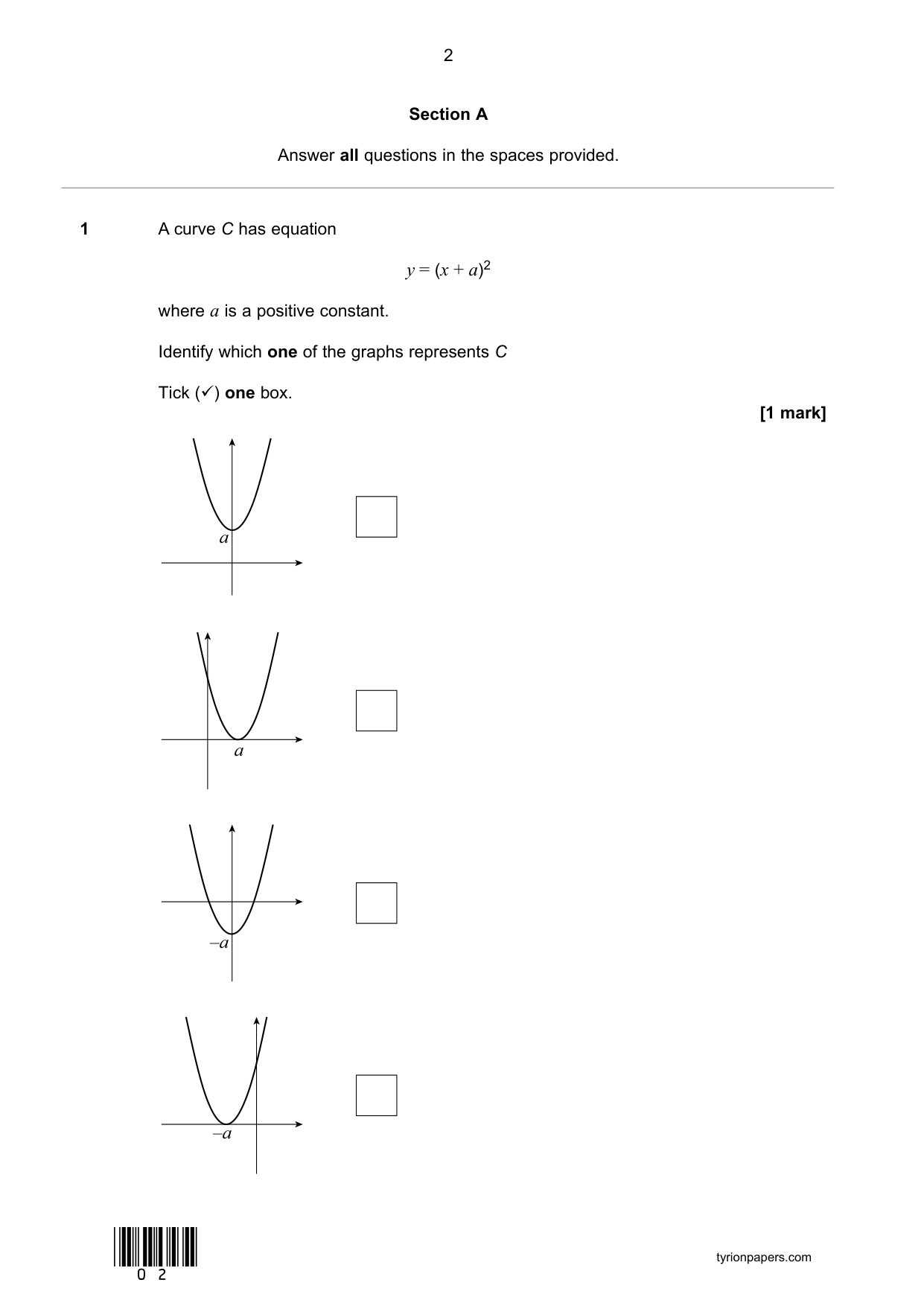 AQA AS Mathematics  Paper 2  2025 QP