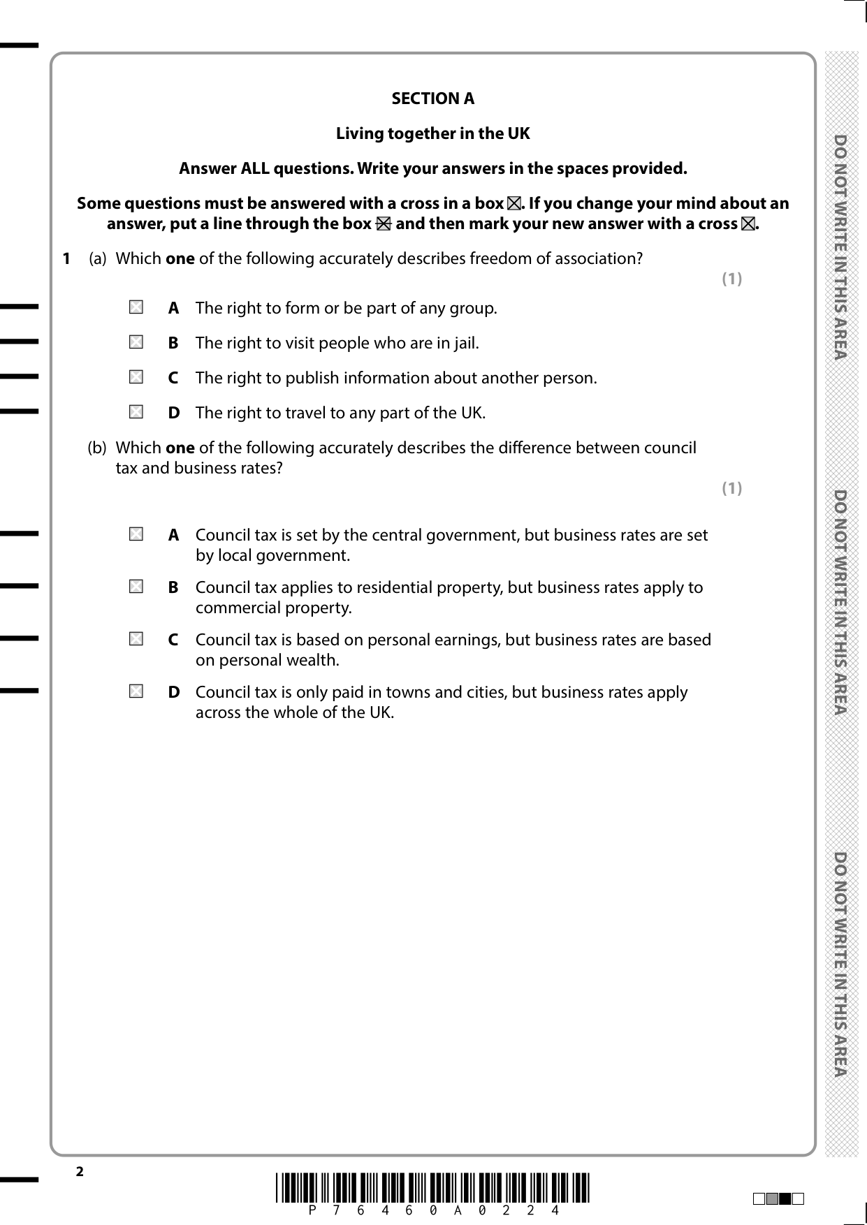 Pearson Edexcel GCSE Citizenship Paper 1 2025 Question Paper