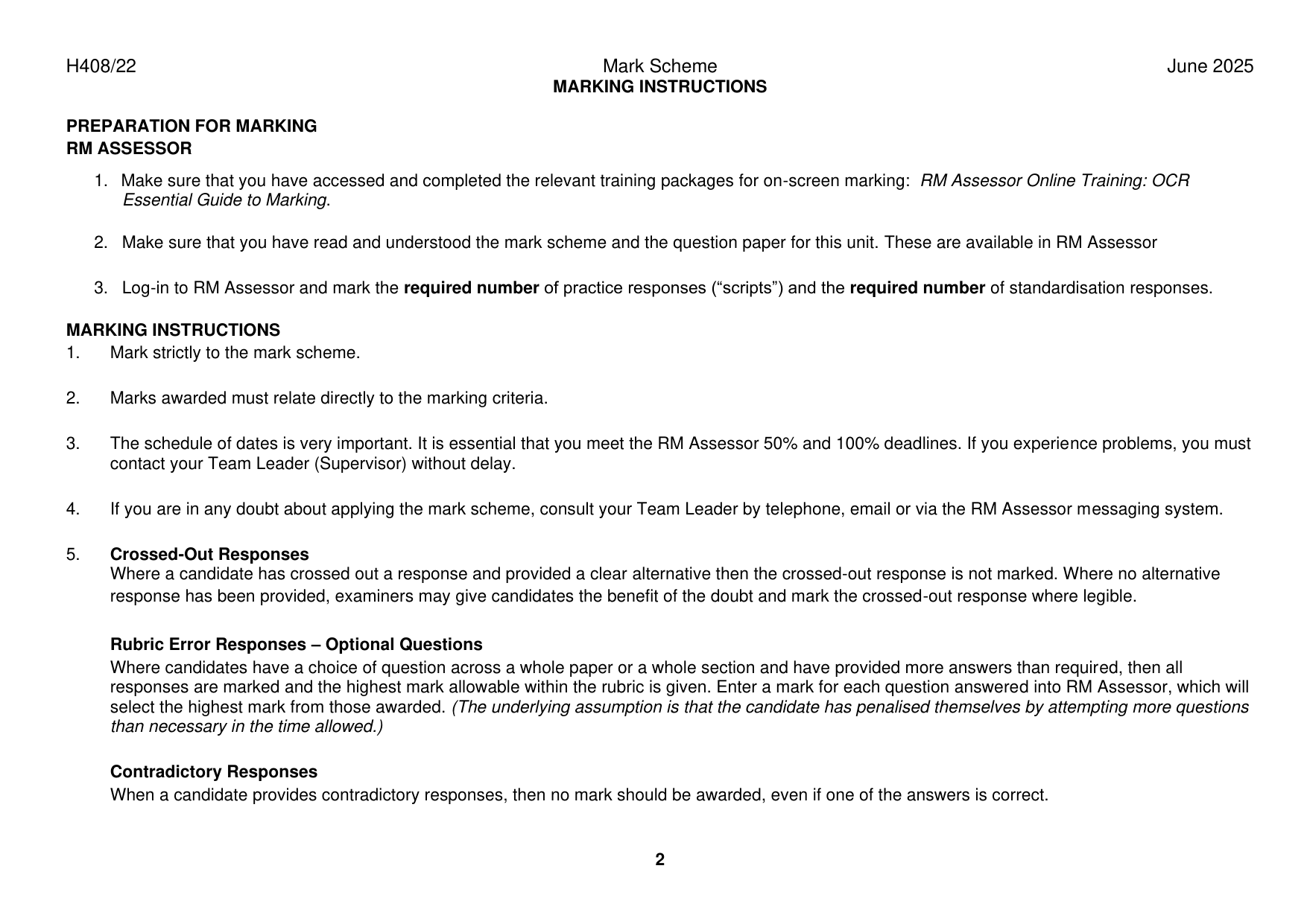 OCR A Level Classical Civilisation Paper 22 2025 Mark scheme IMG-3