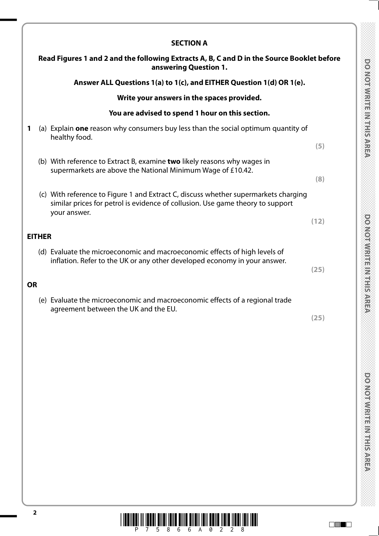 Pearson Edexcel A Level Economics A Paper 3 2025 QP