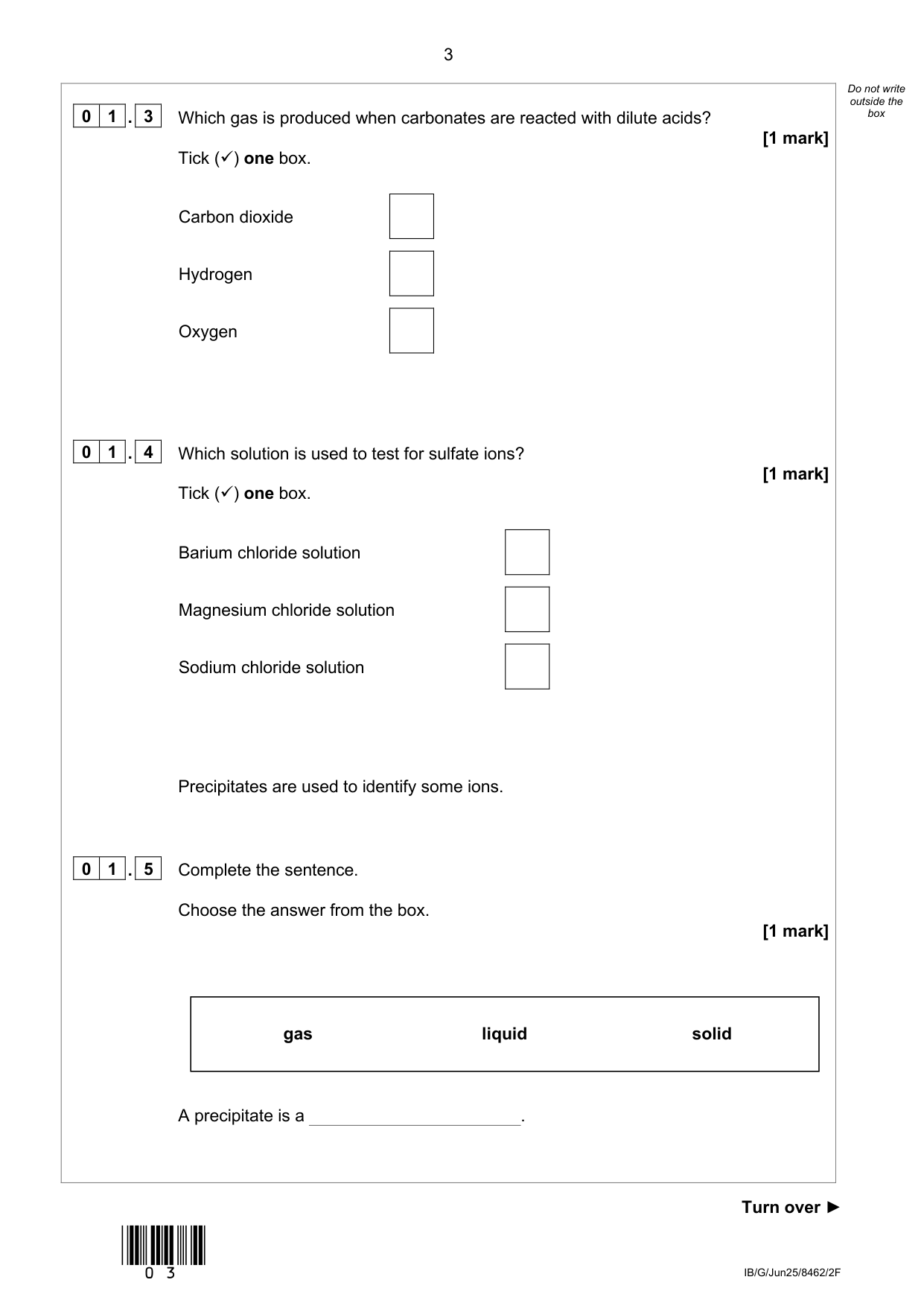 AQA GCSE Chemistry 2F 2025 Question Paper PDF IMG-3