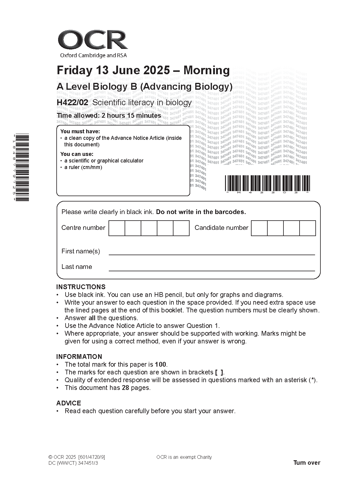 OCR A Level Biology B Paper 2 2025 Question Paper IMG-1