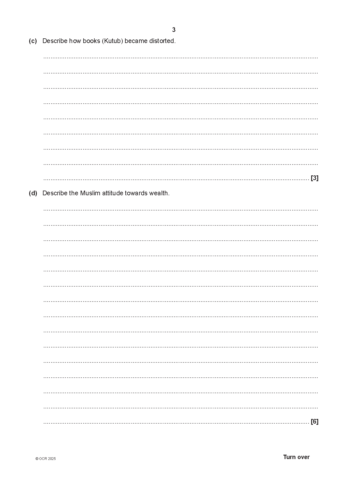 OCR GCSE Religious Studies Paper 2 2025 Question Paper PDF IMG-1