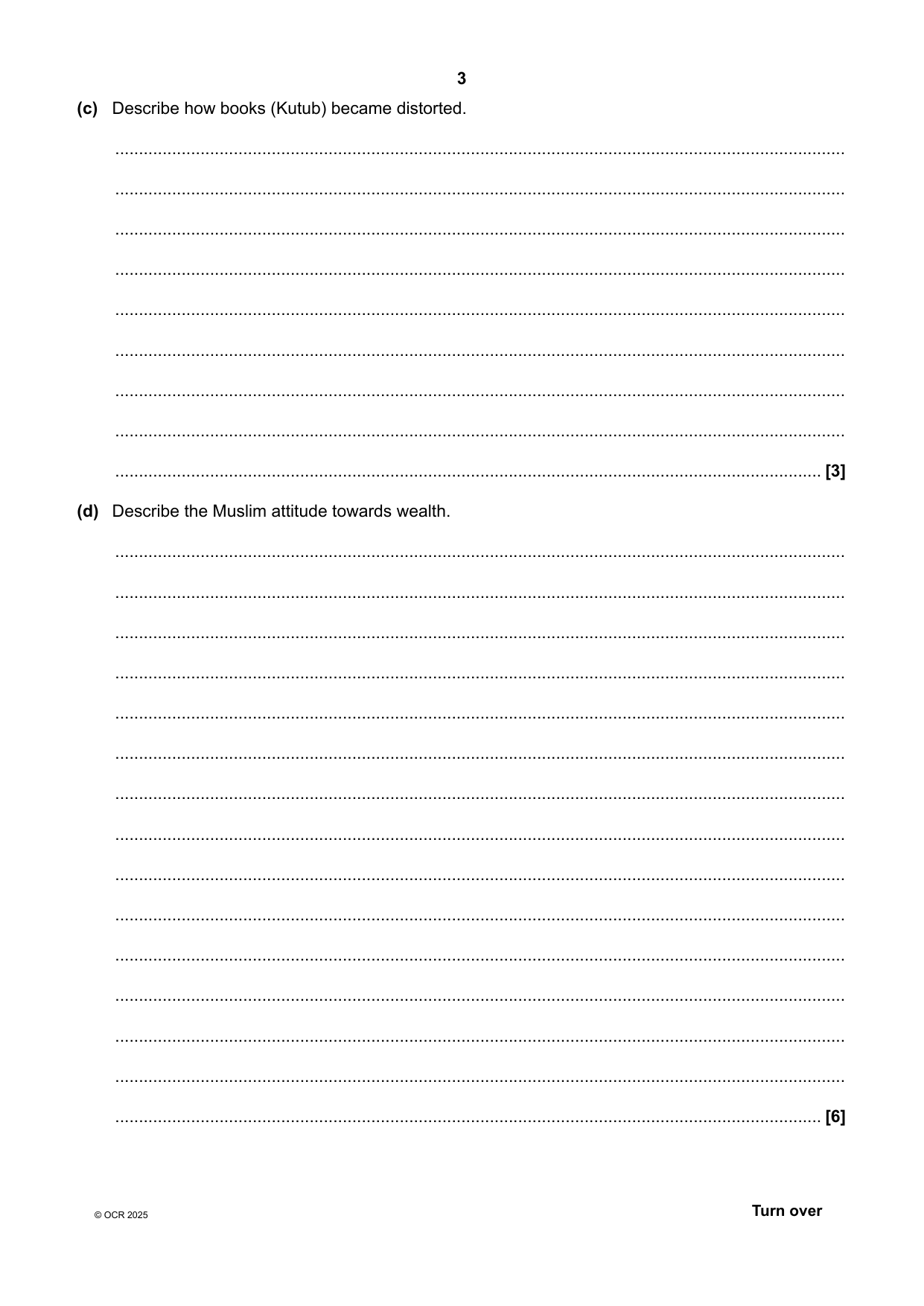 OCR GCSE Religious Studies Paper 2 2025 Question Paper PDF IMG-3