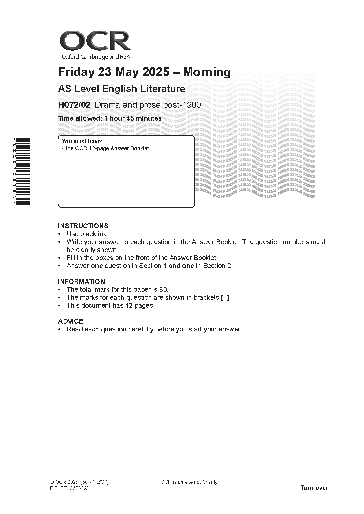 OCR AS English Literature Paper 2 2025 Question Paper IMG-1