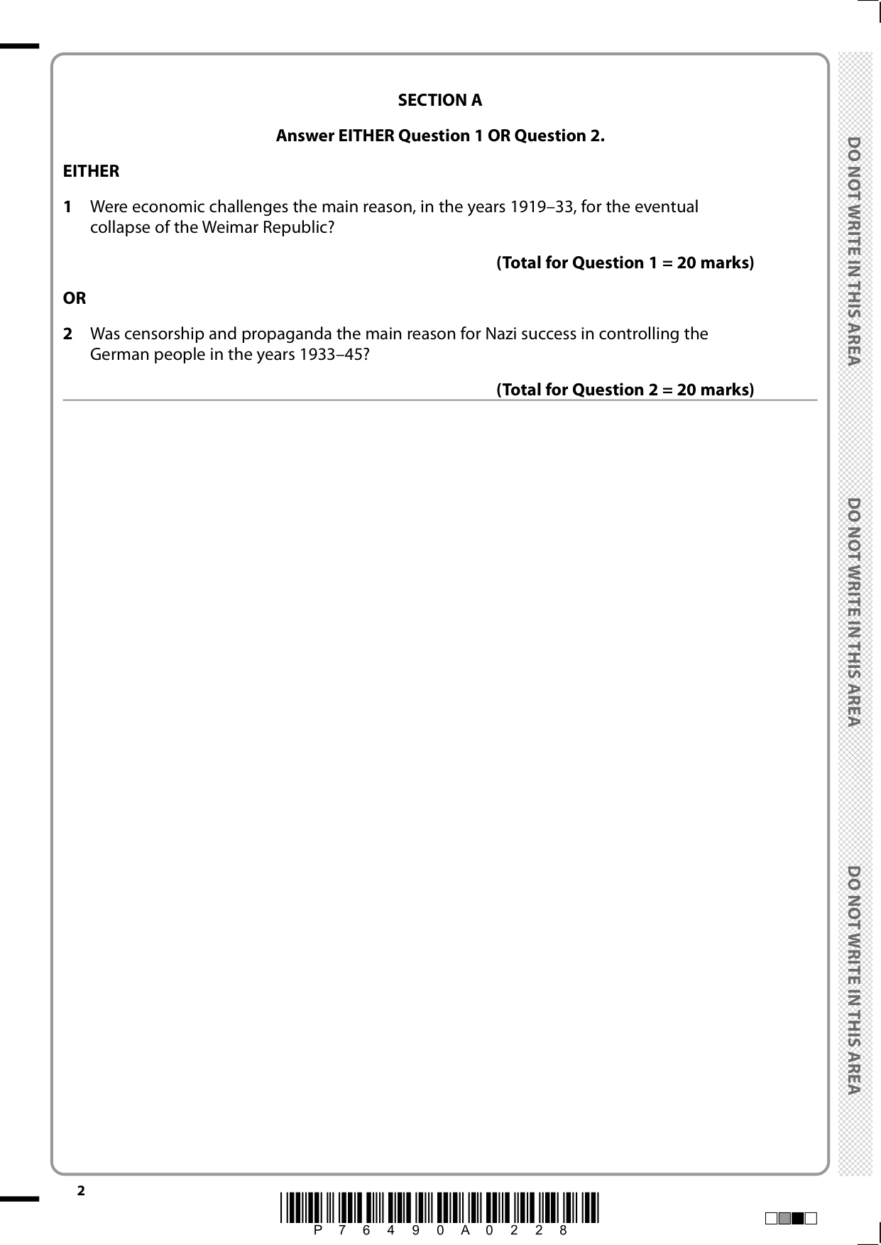 Pearson Edexcel AS History Paper 1G 2025 Question Paper PDF