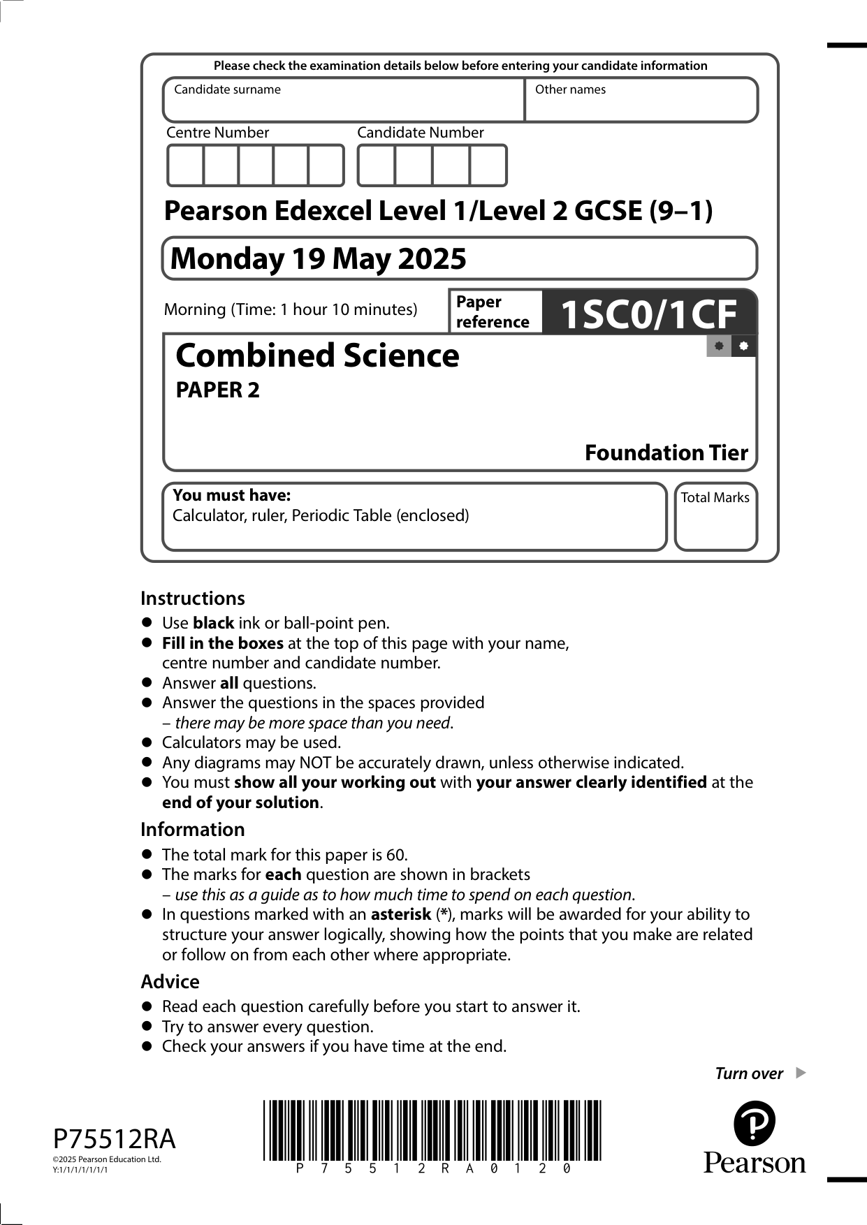 Pearson Edexcel GCSE Combined Science Paper 2 2025 IMG-3