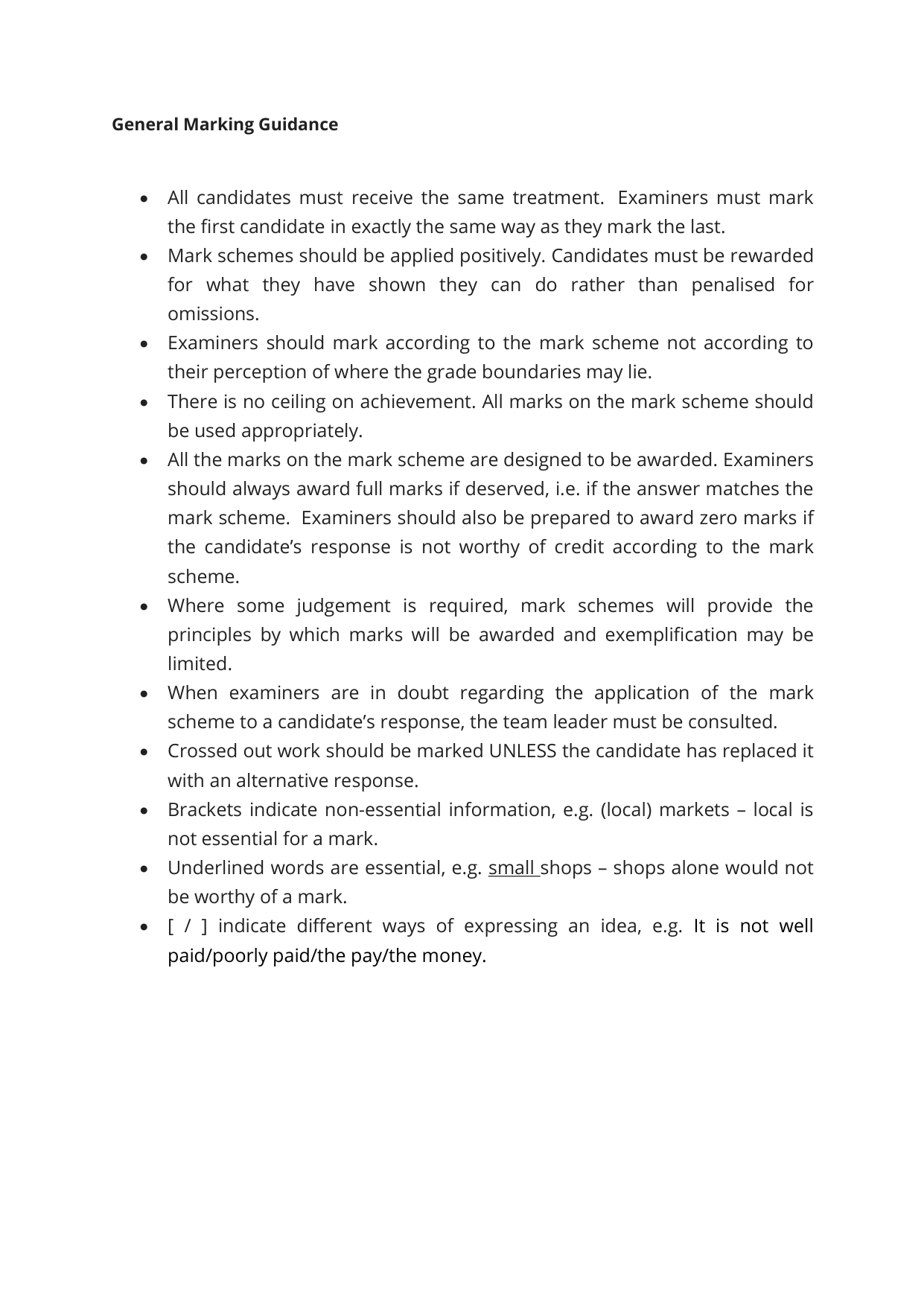 Pearson Edexcel GCSE Portuguese Paper 1h 2025 Mark Scheme IMG-3