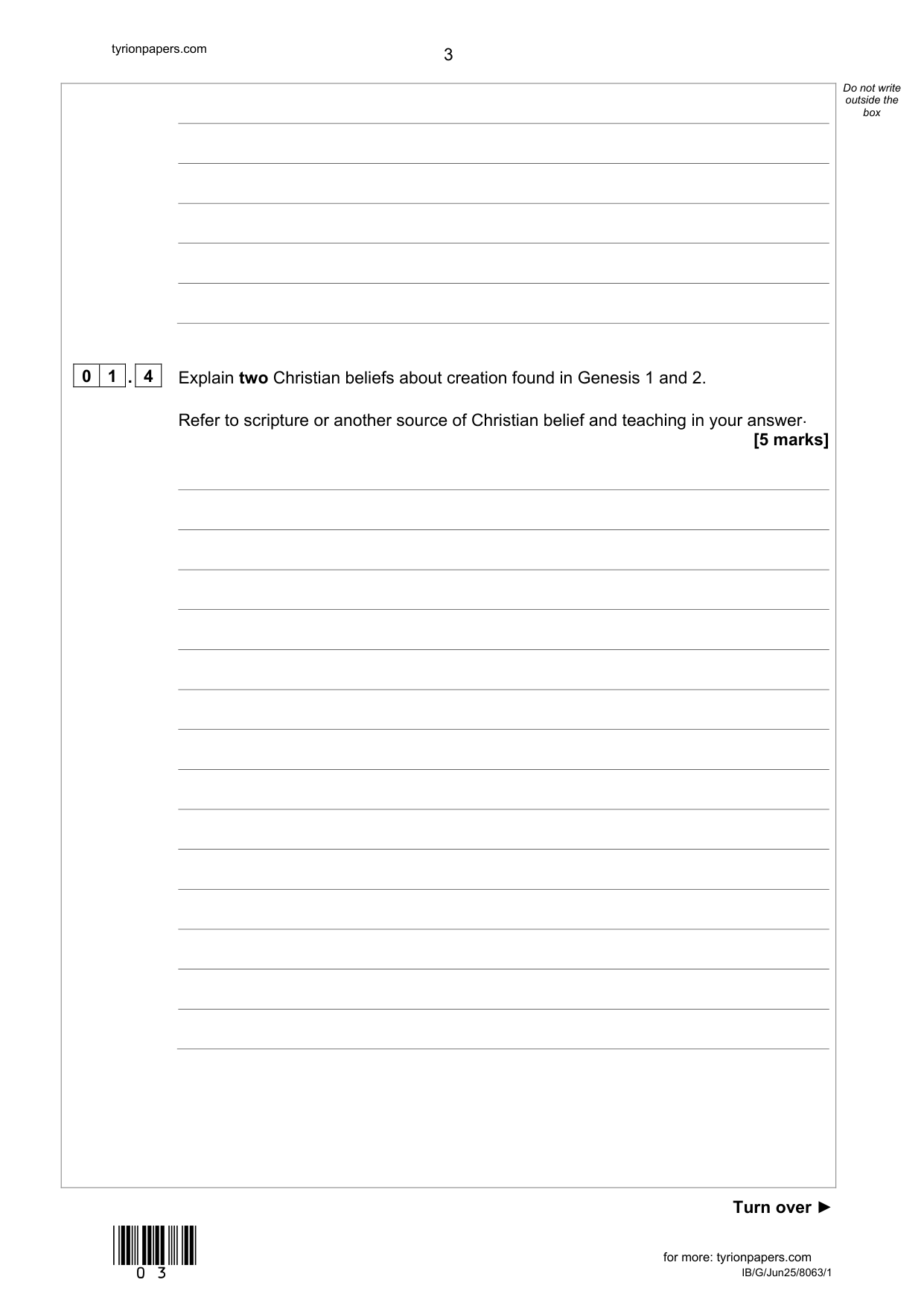 AQA GCSE Religious Studies B Paper 1 2025 Question Paper IMG-3