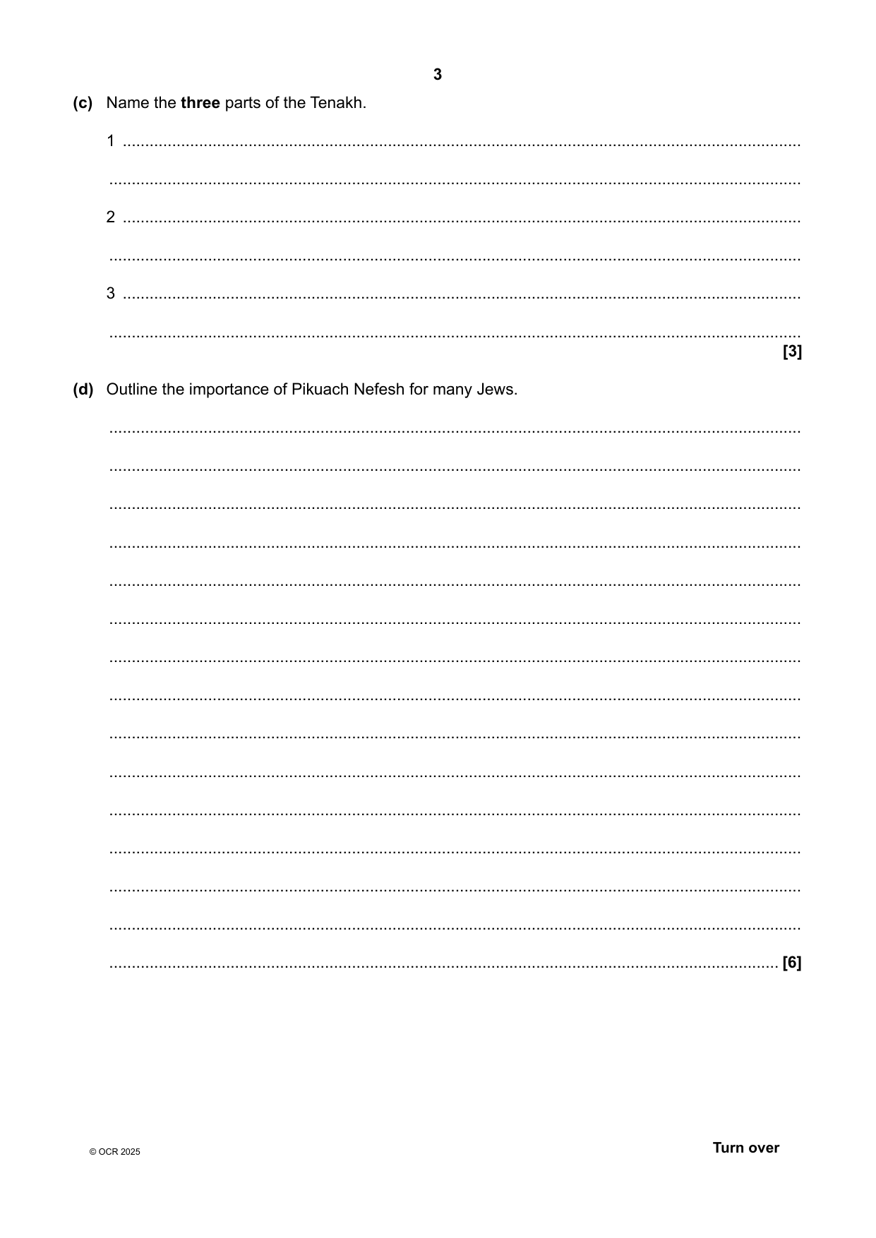 OCR GCSE Religious Studies Paper 3  2025 Question Paper PDF IMG-3