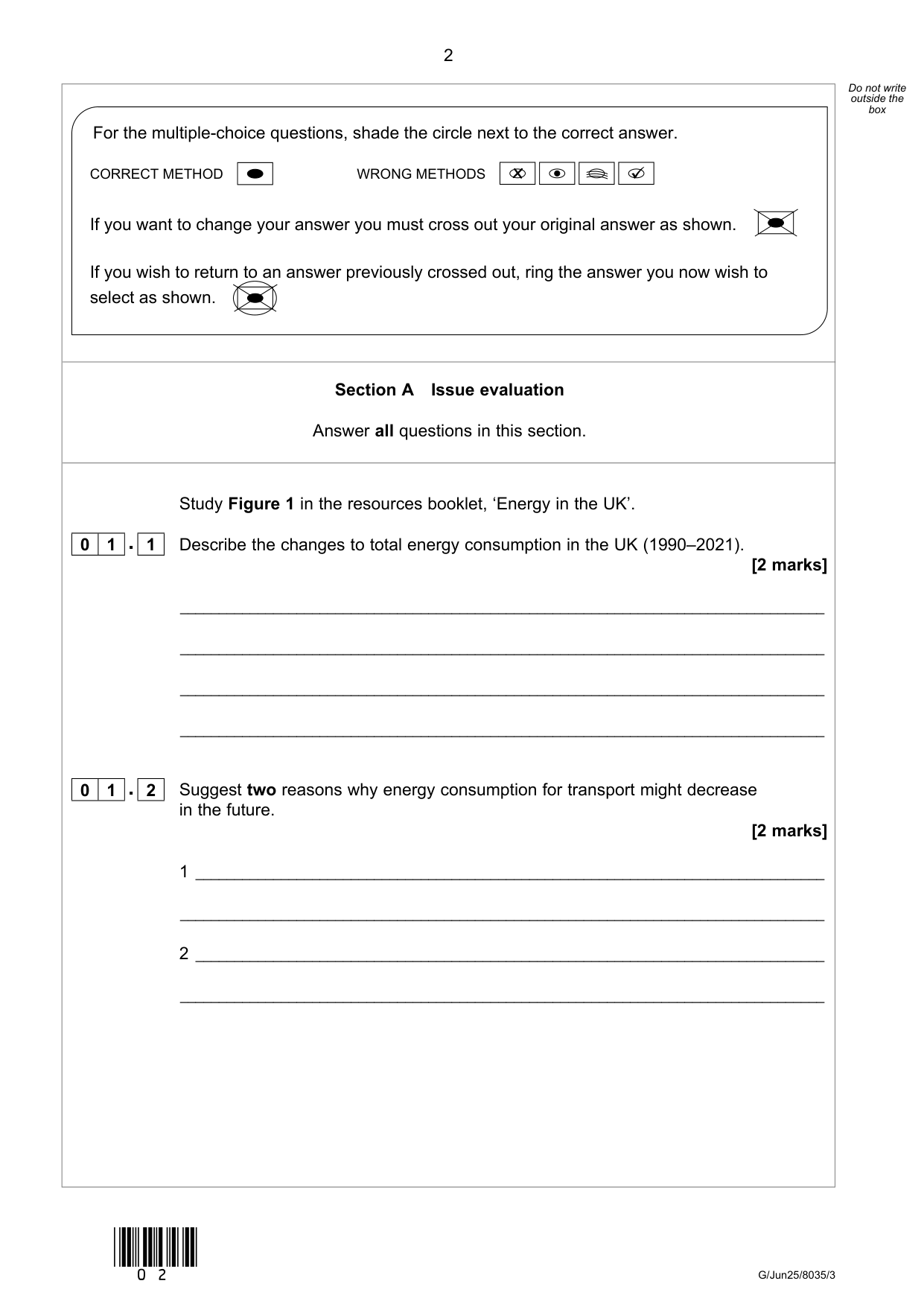 AQA GCSE Geography Paper 3 2025 Question Paper