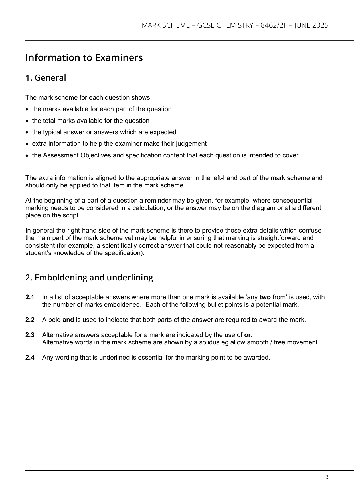 AQA GCSE Chemistry 2F 2025 Mark Scheme PDF IMG-3
