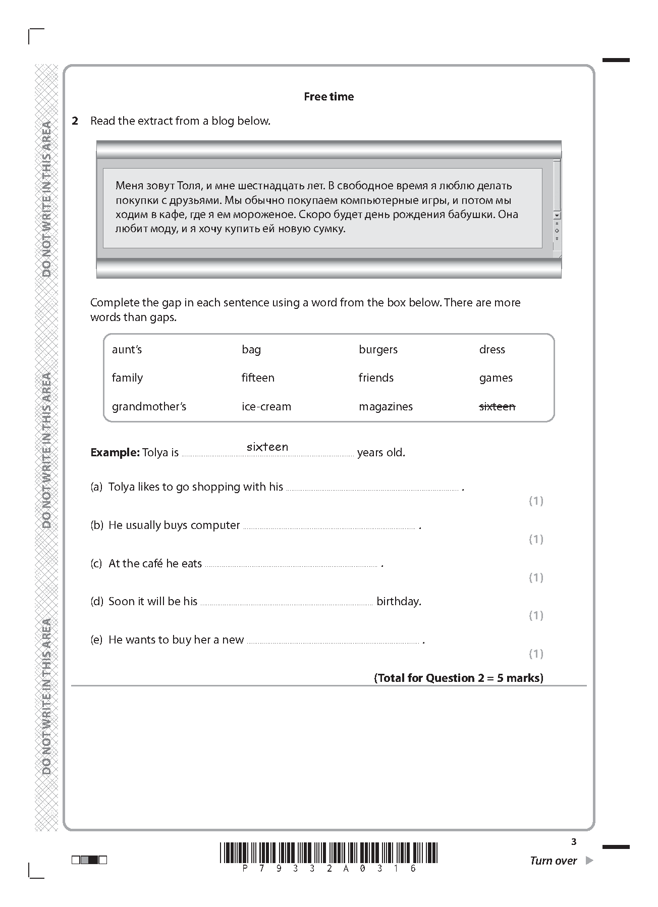 Pearson Edexcel GCSE Russian Paper 3F 2025 Question Paper IMG-1