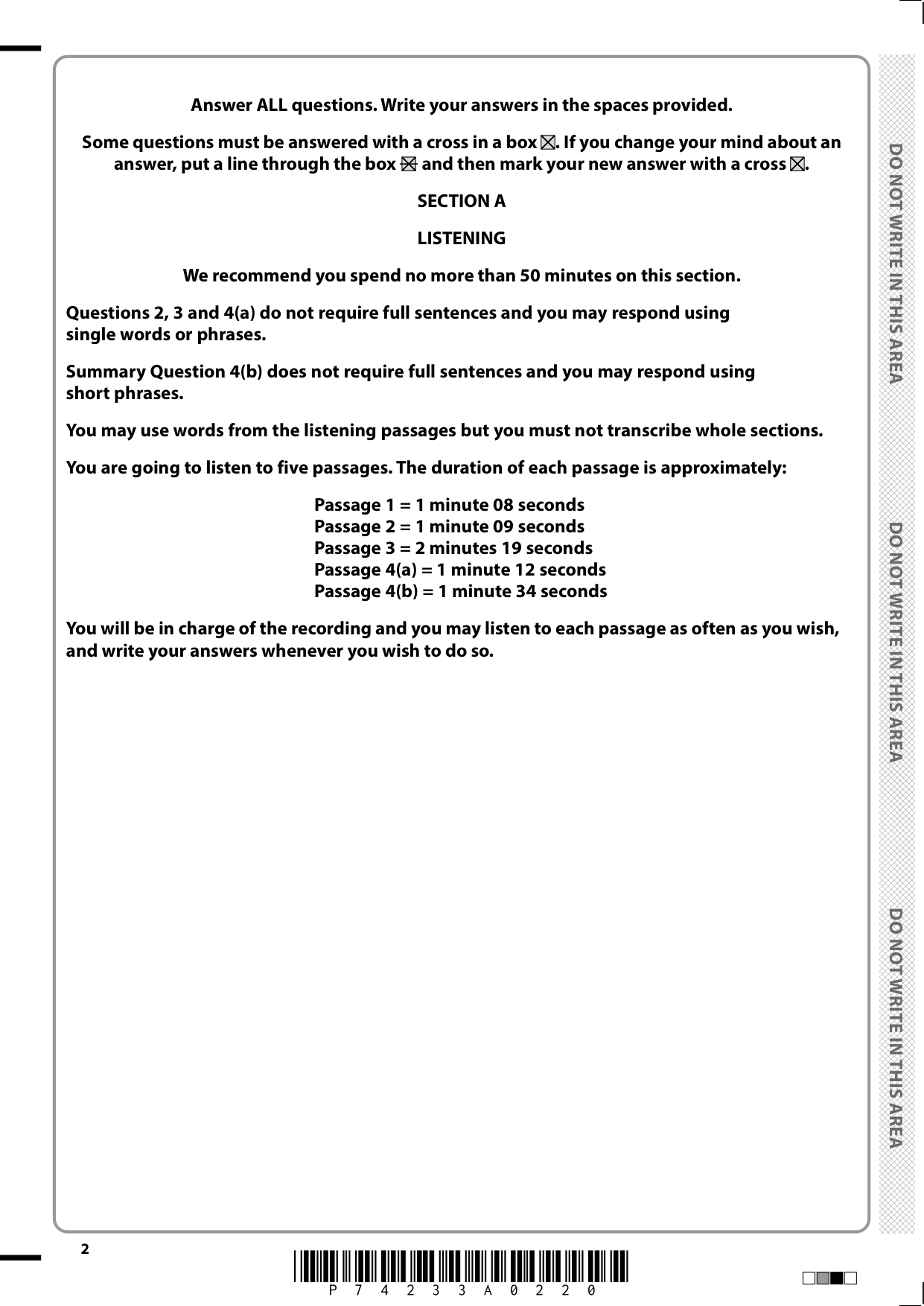 Pearson Edexcel A Level French 2025 Paper 1 QP PDF