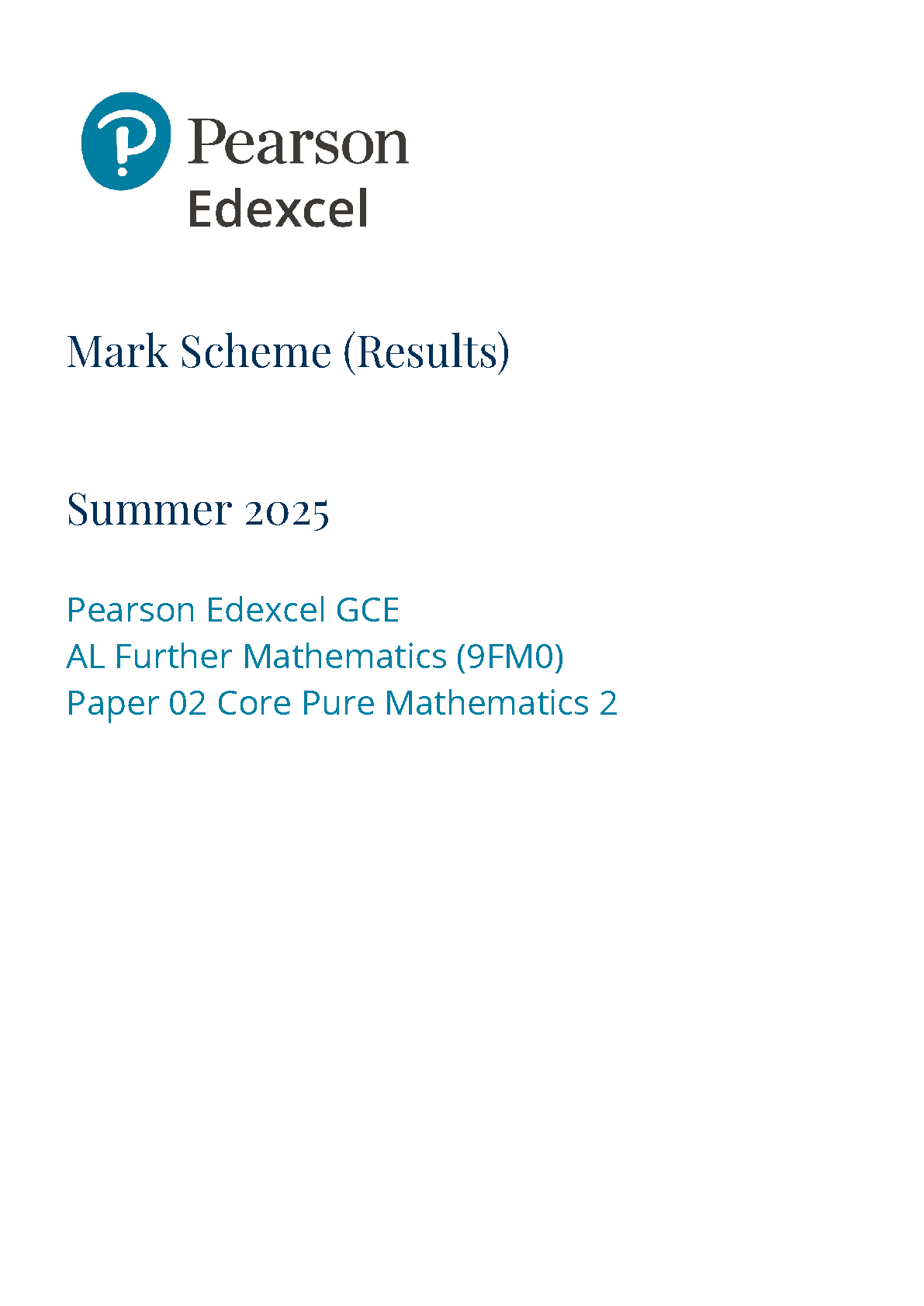 Pearson Edexcel A Level Further Mathematics 2025 Paper 2 MS IMG-1