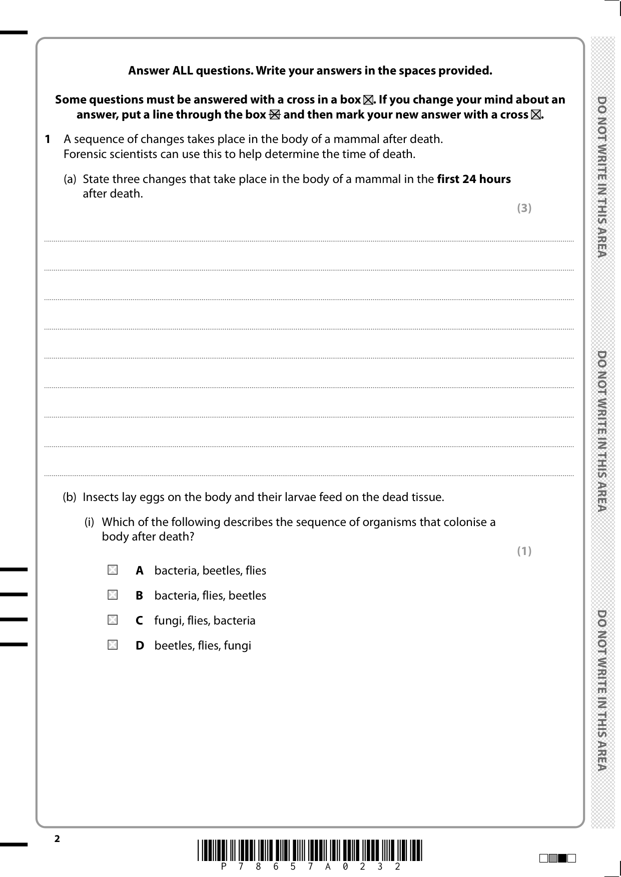 Pearson Edexcel A Level Biology Paper 1 2025 Question Paper