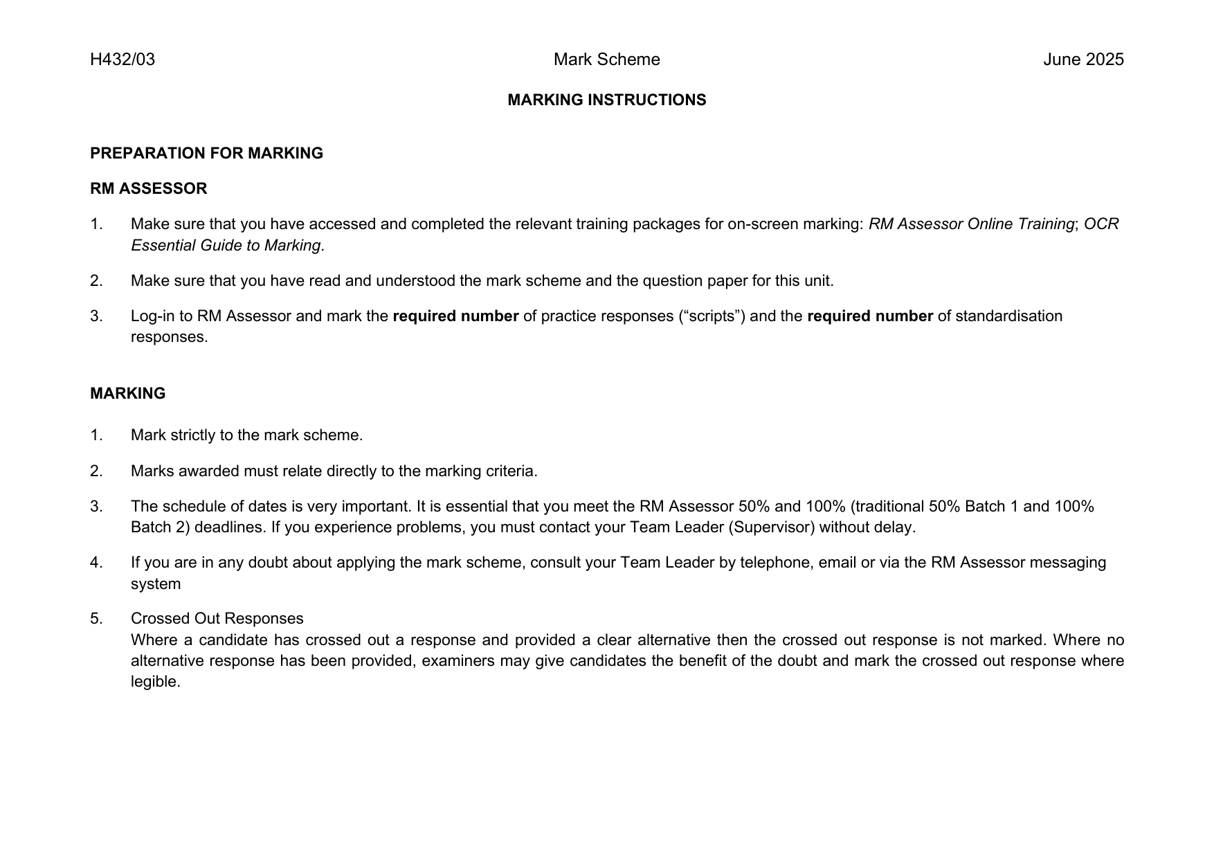 OCR A Level Chemistry A Paper 3 2025 Mark Scheme IMG-3