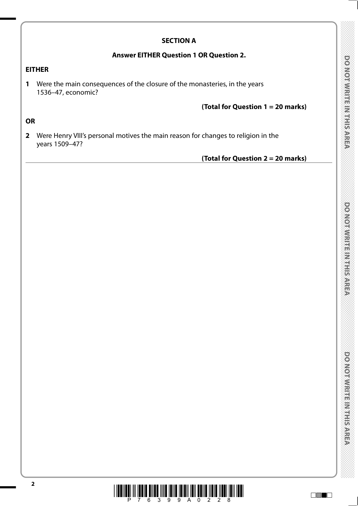 Pearson Edexcel AS History Paper 1B 2025 Question Paper PDF