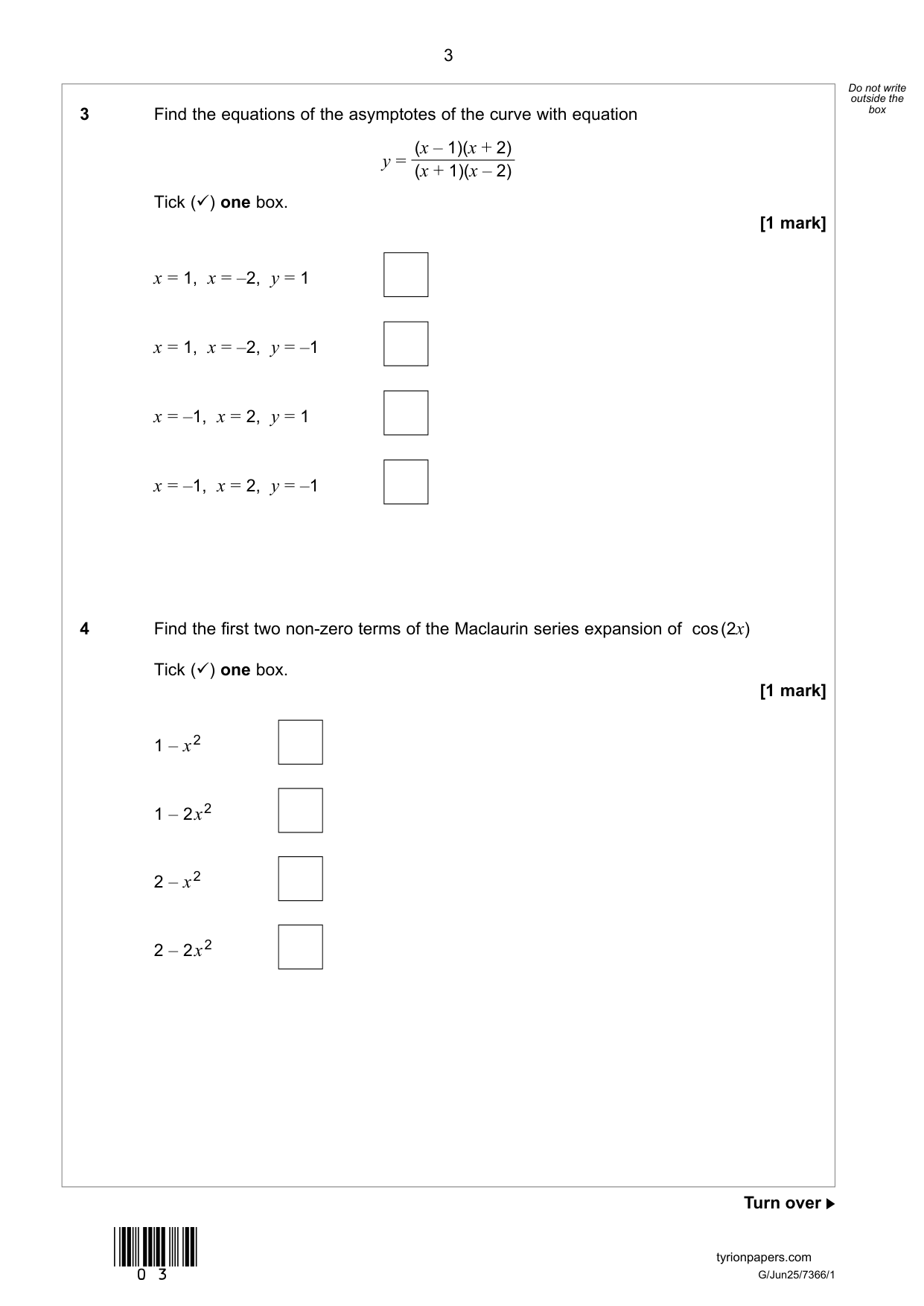 AQA AS Further Mathematics Paper 1 7366/1 2025 QP IMG-3