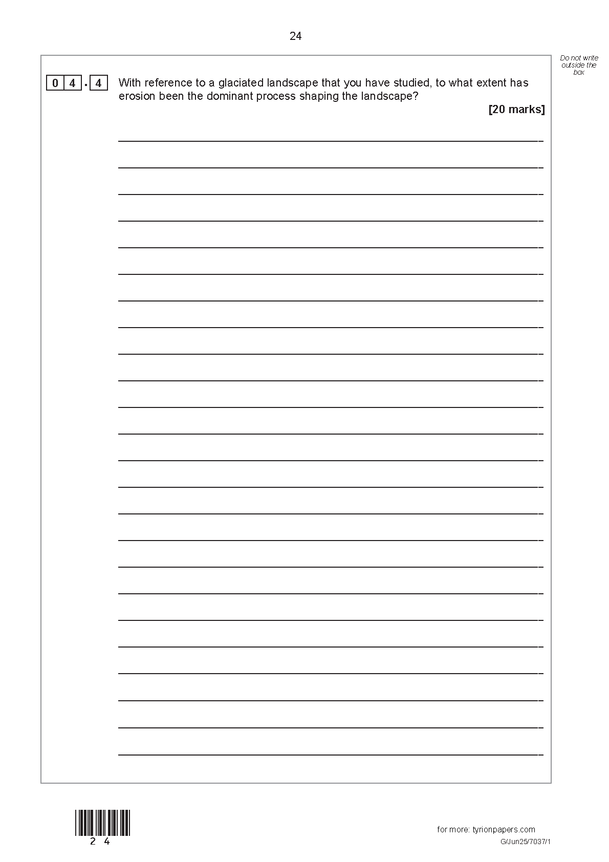 AQA A Level Geography Paper 1 2025 Physical Geography QP IMG-1