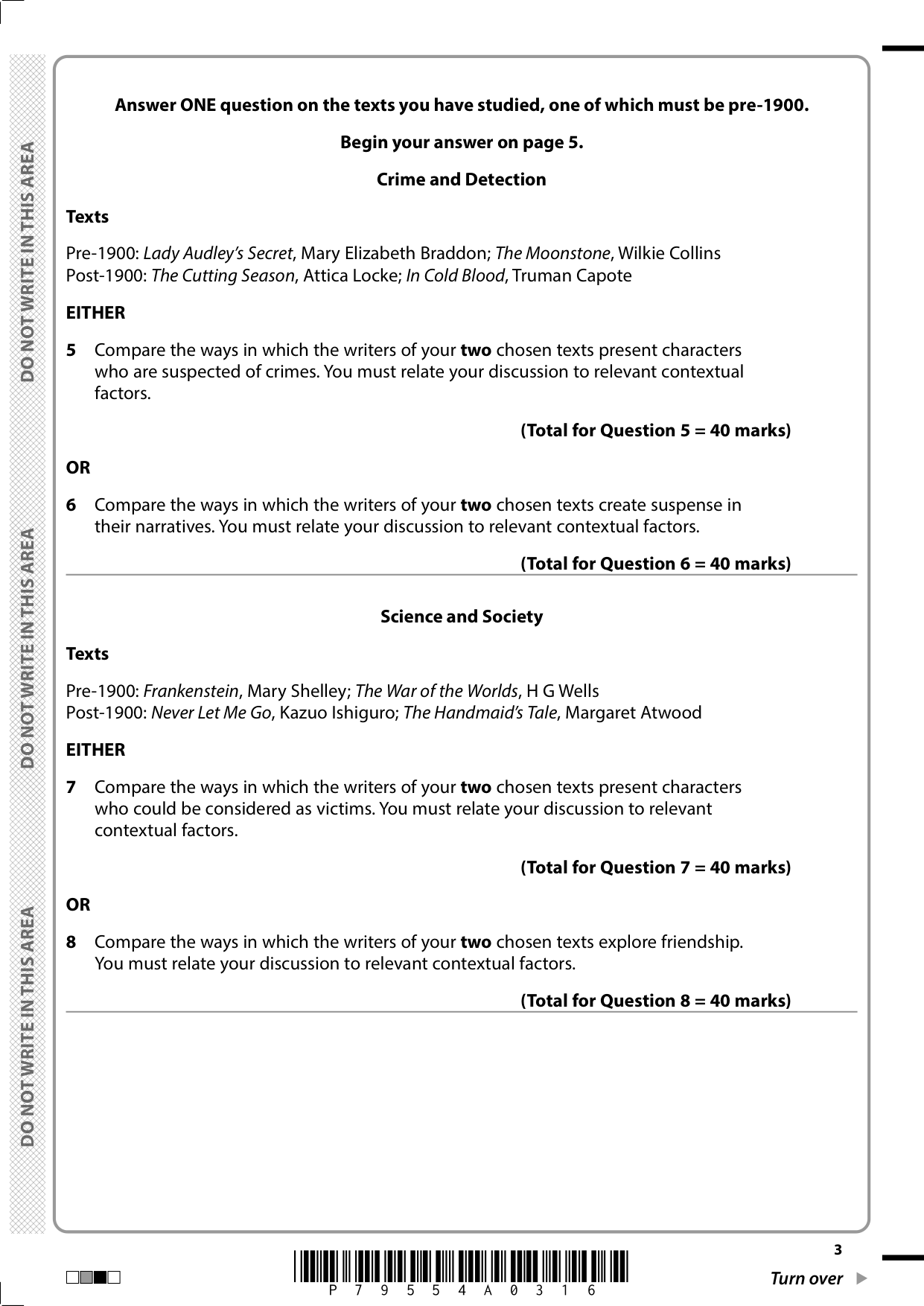 Pearson Edexcel A Level English Literature 2025 Paper 2 QP IMG-3