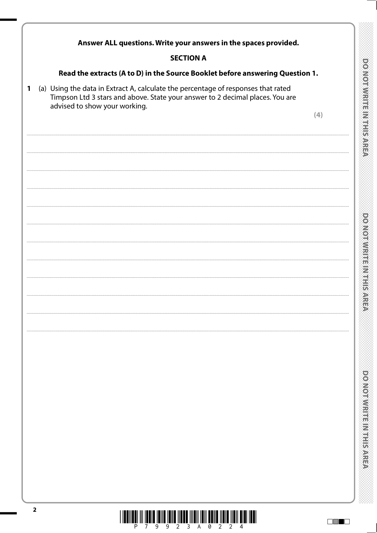 Pearson Edexcel A Level Business Paper 1 2025 Question paper