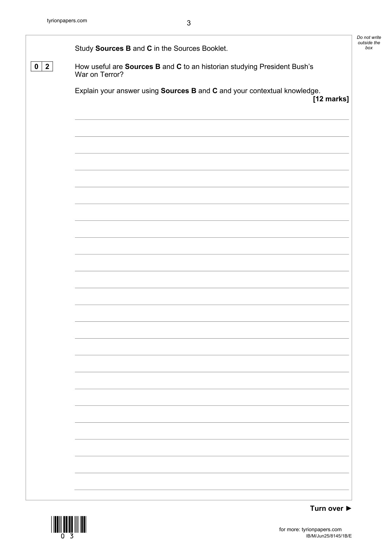 AQA GCSE History Paper 1B Section B/E 2025 Question Paper IMG-3