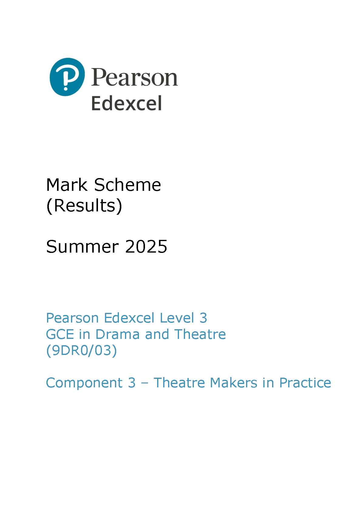 Pearson Edexcel A Level Drama and Theatre Paper 3 2025 Ms IMG-1
