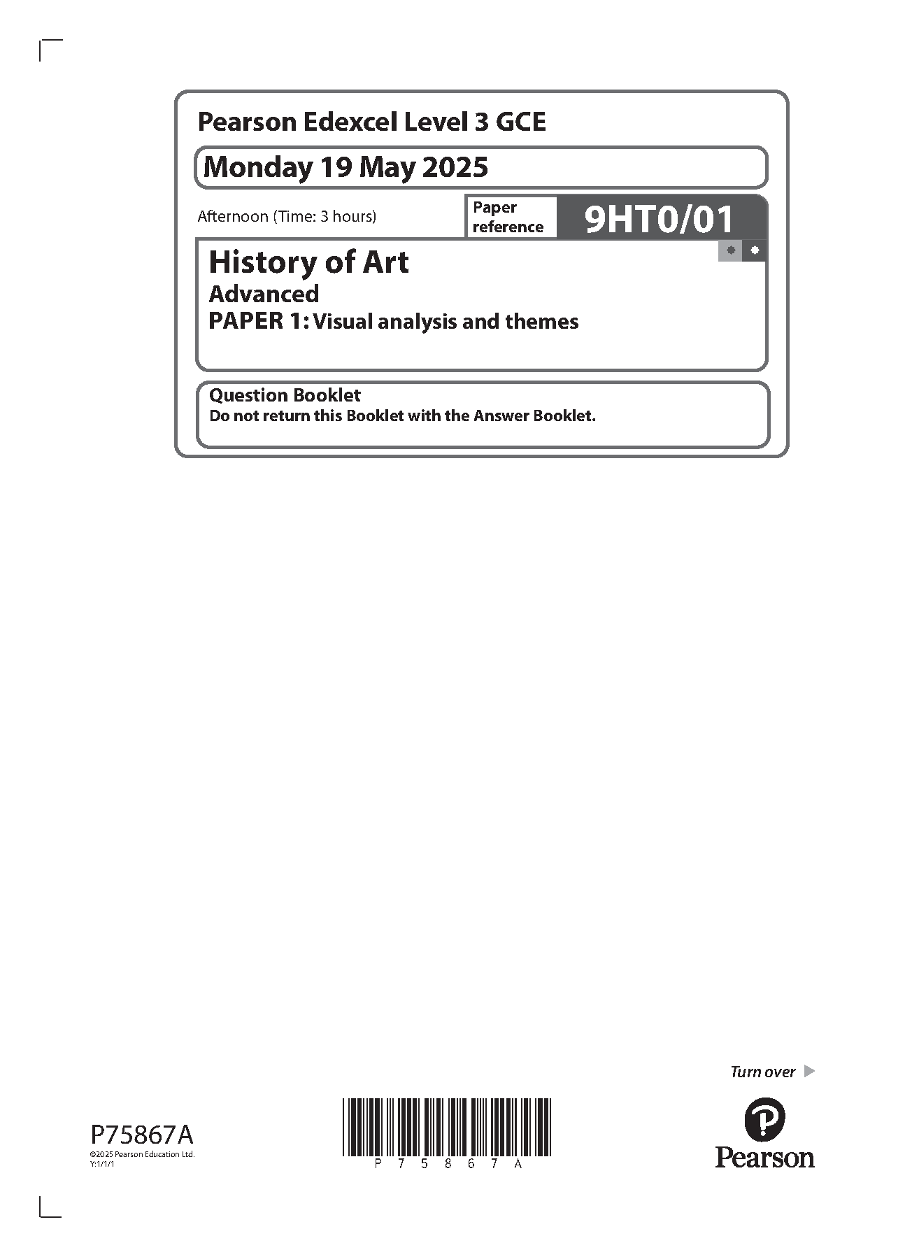 Pearson Edexcel A Level History of Art Paper 2 2025 QP PDF IMG-1