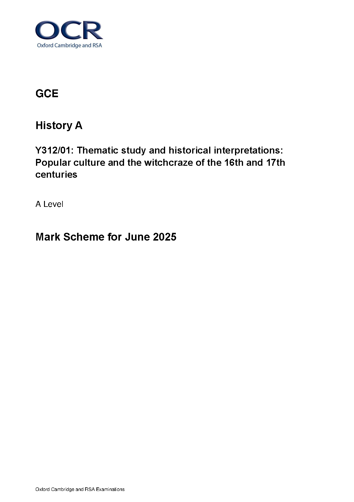 OCR A Level History A Popular Culture 2025 Mark Scheme IMG-1